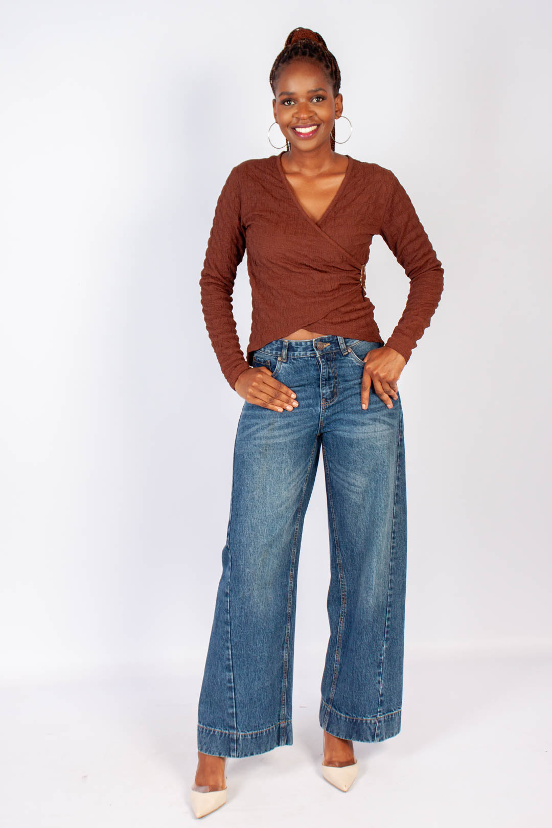 Long Sleeve Crinkle Top