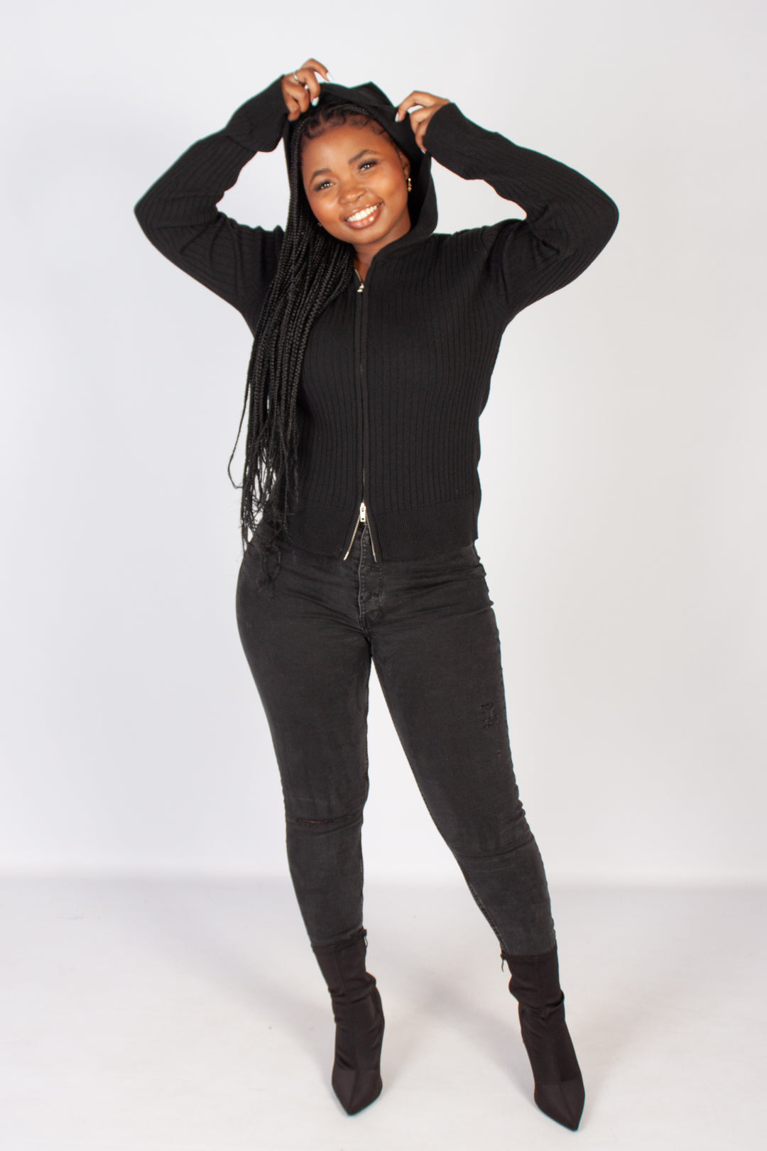 Zip Hooded Cardigan