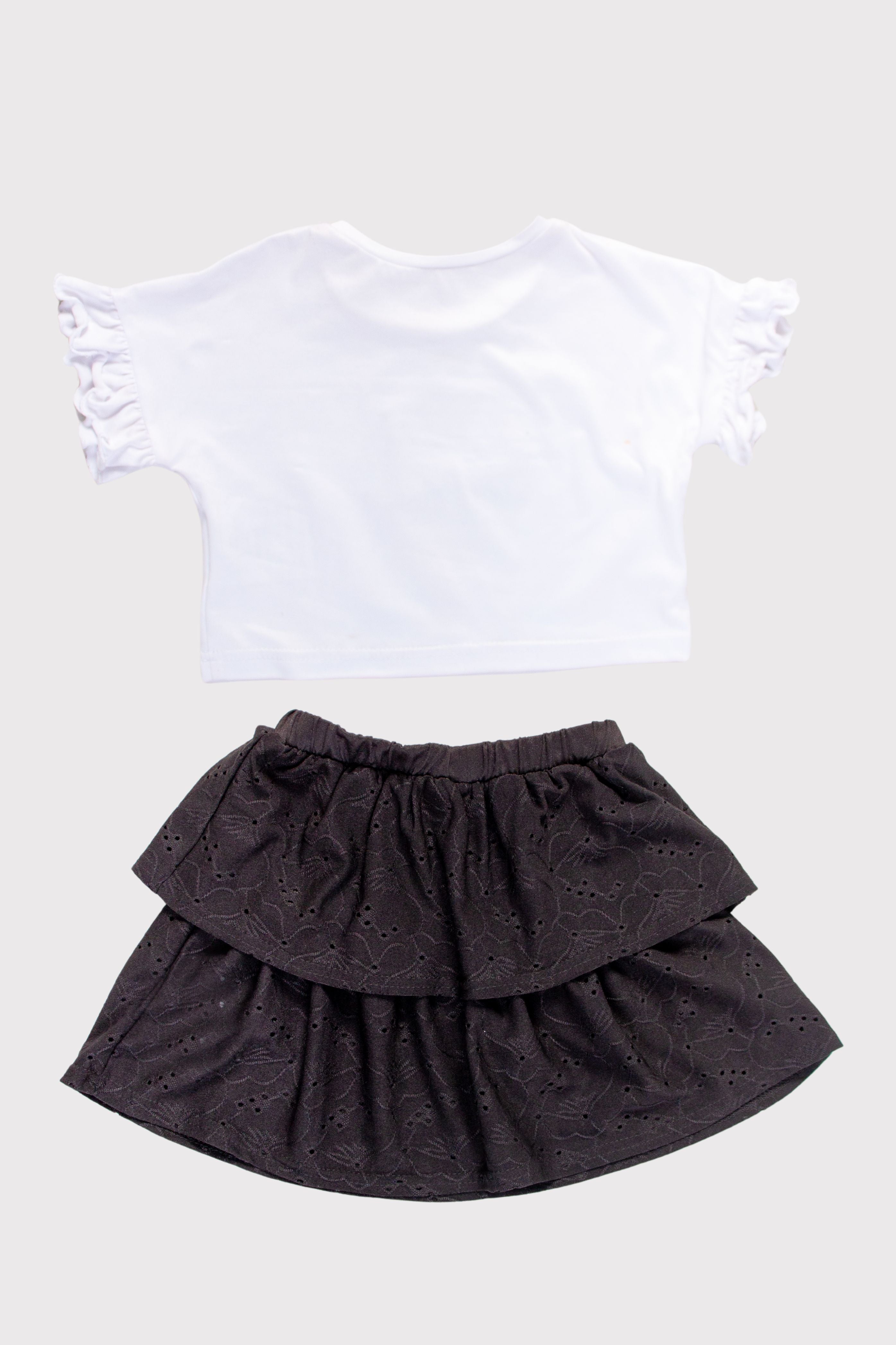 Graphic Top And Skirt Set