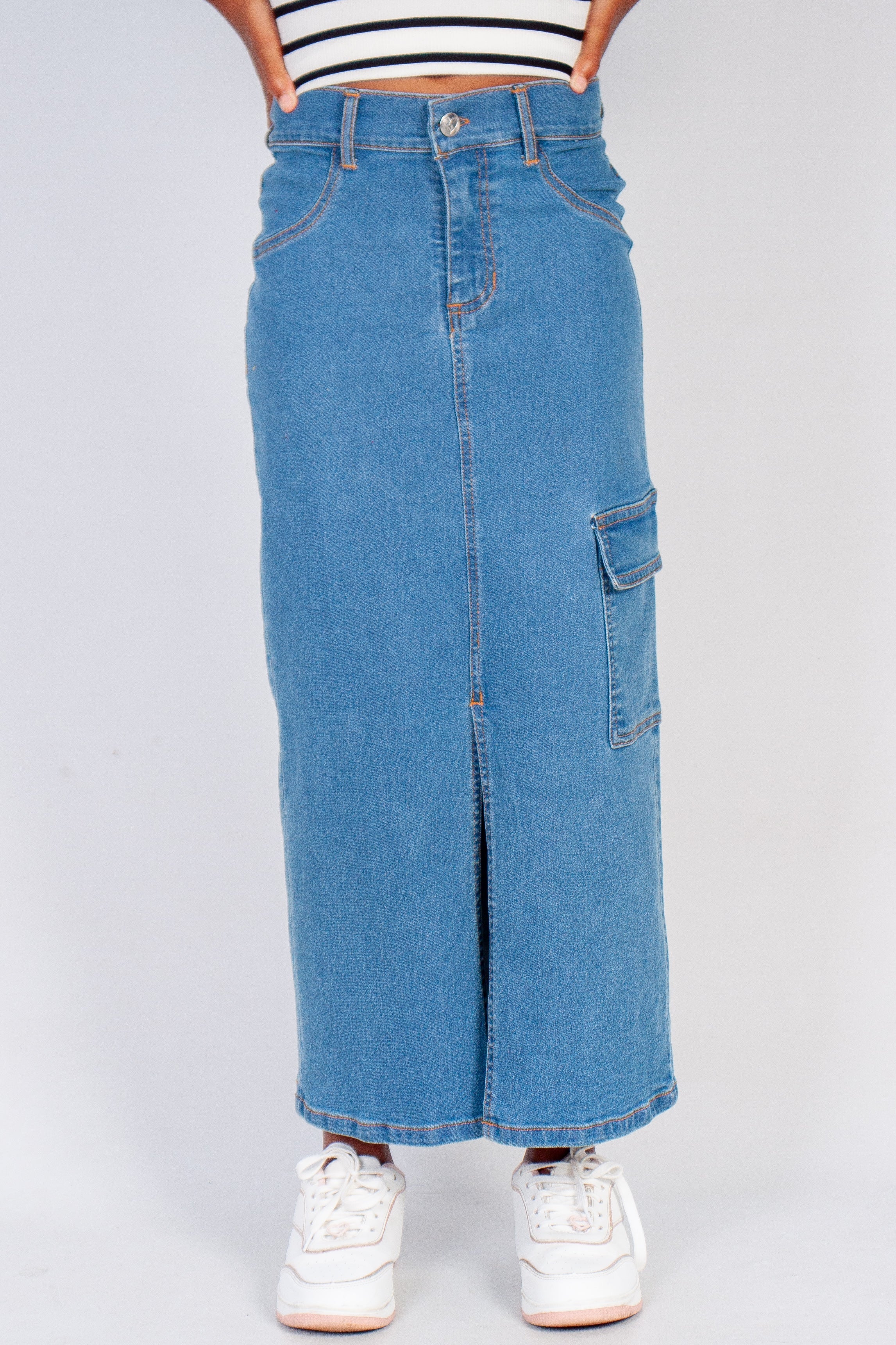 Cargo Denim Skirt