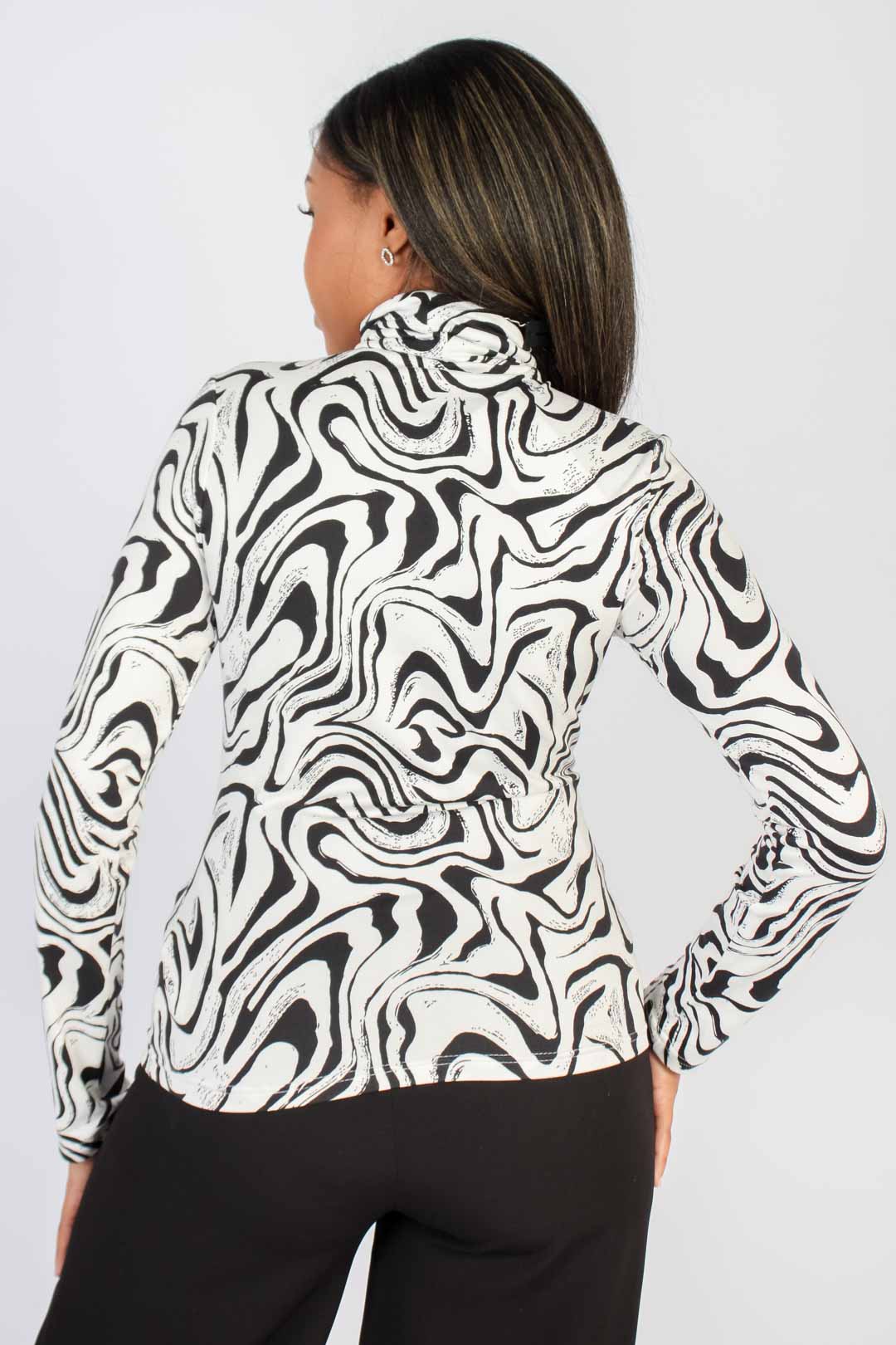 Long Sleeve Poloneck Top