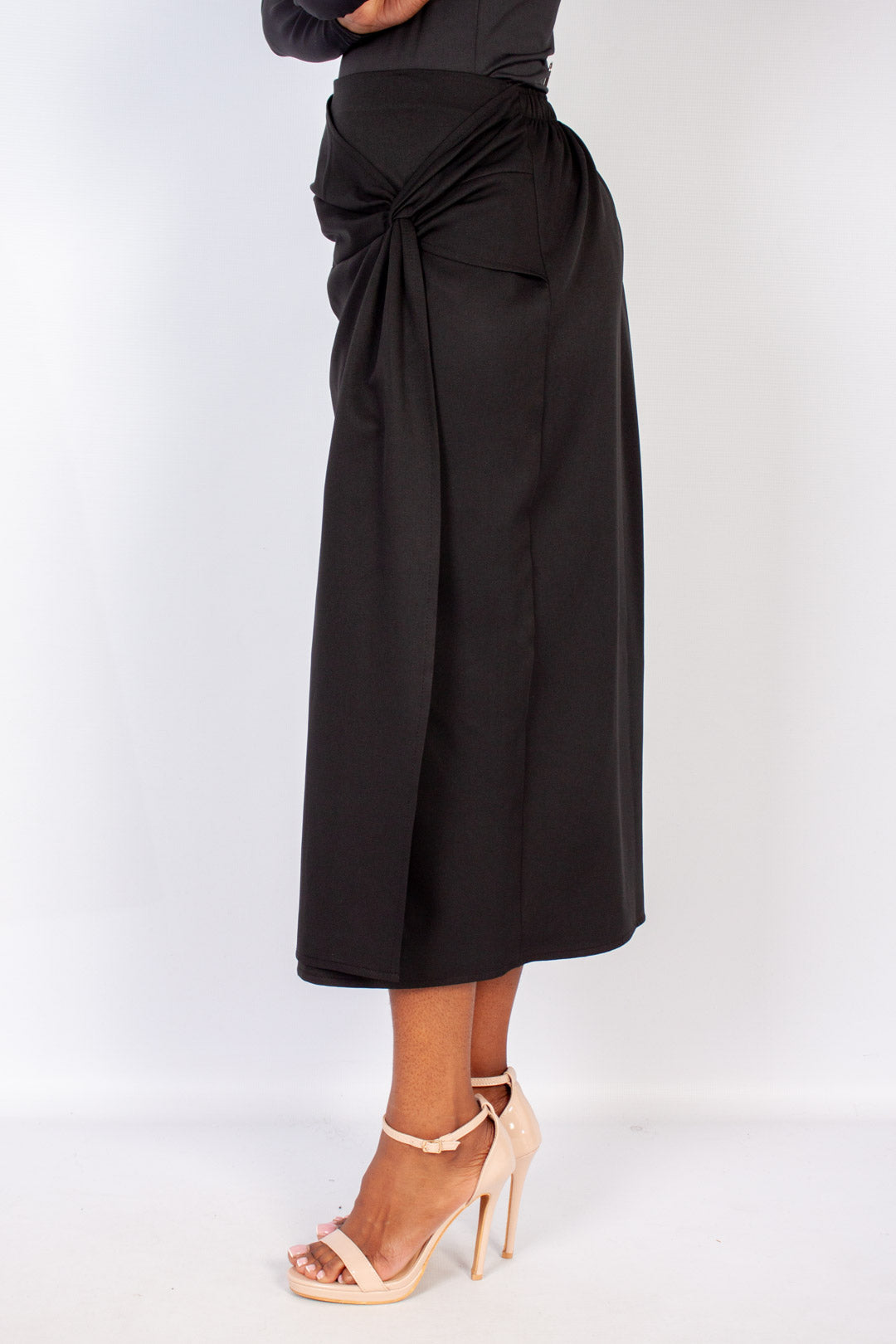 Knot Wrap Midi Skirt