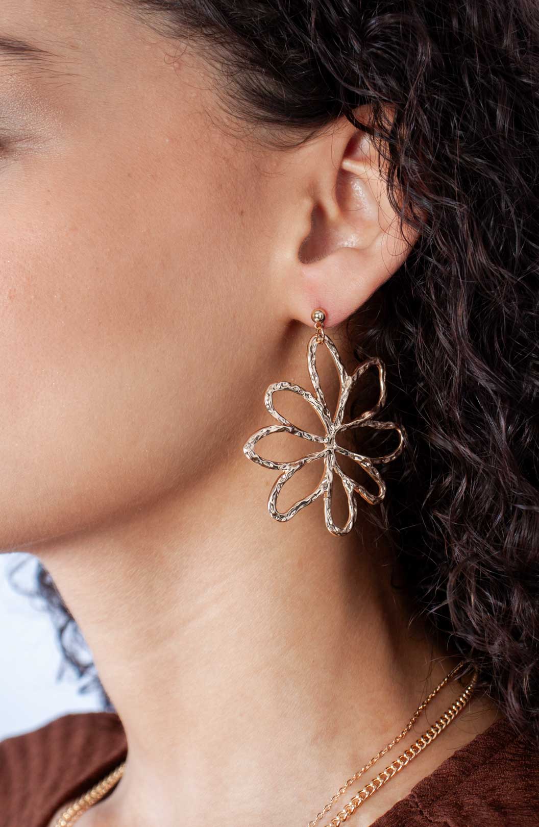 Gold Flower Earring