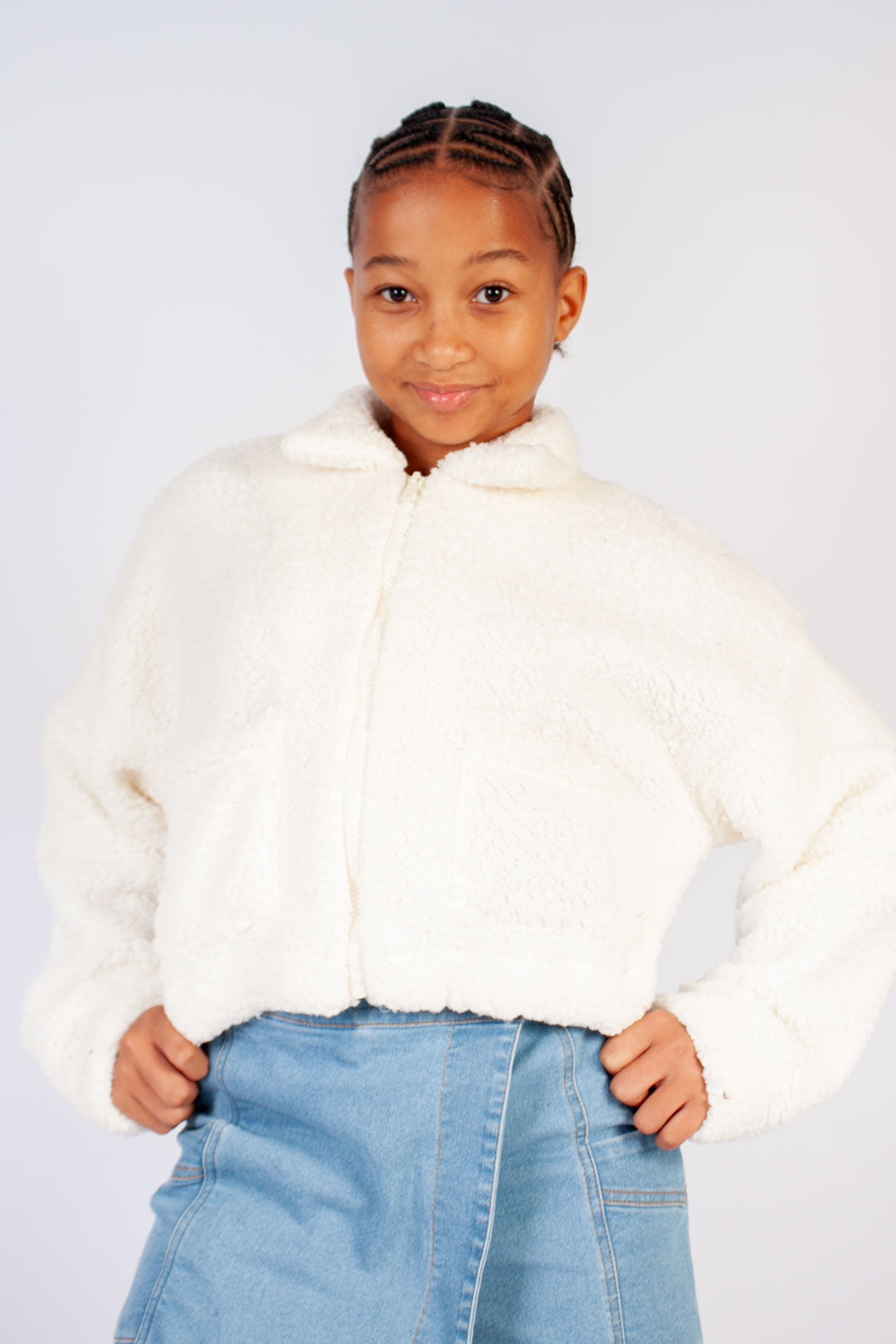 Cropped Teddy Fleece Jacket