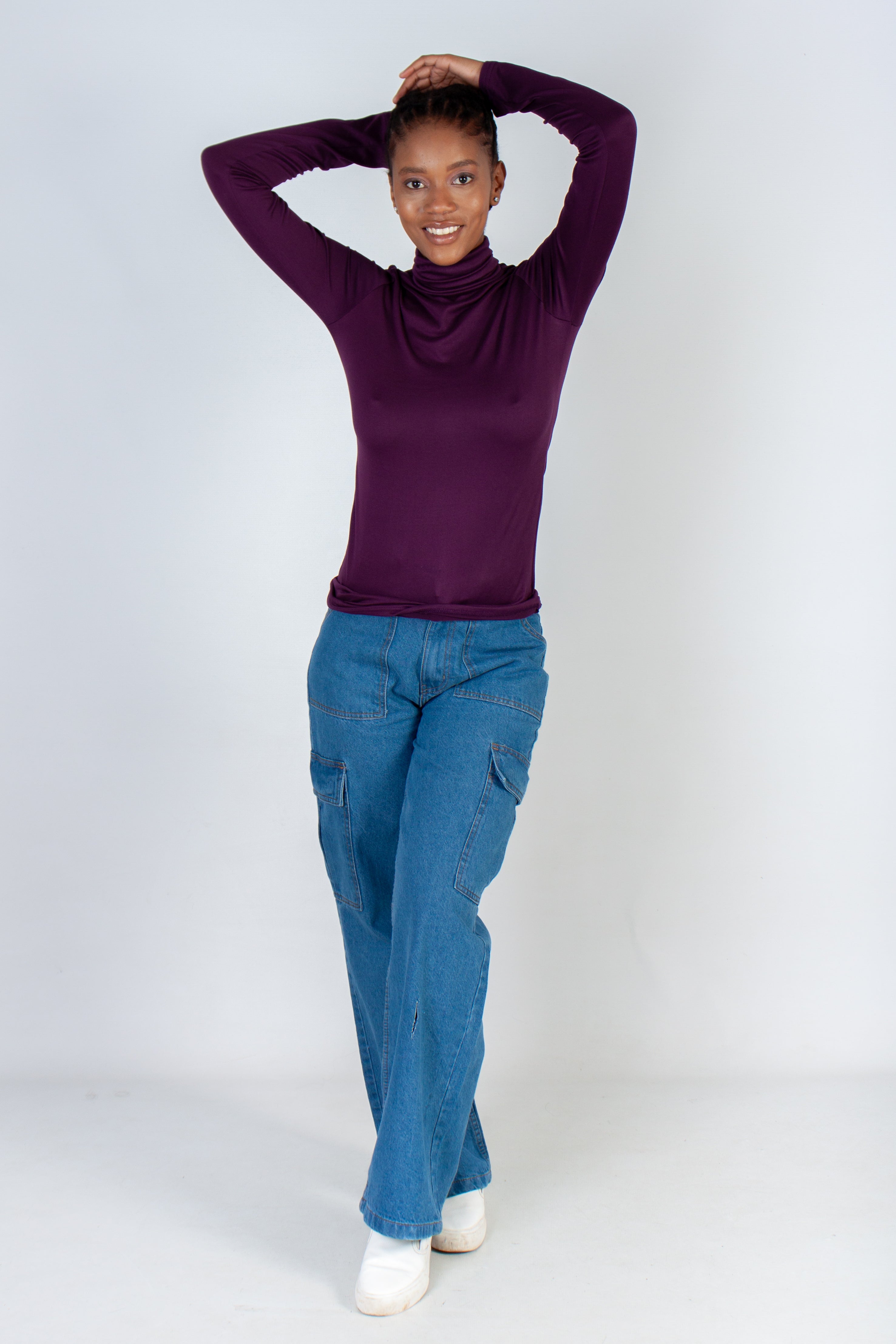 Long Sleeve Poloneck Top