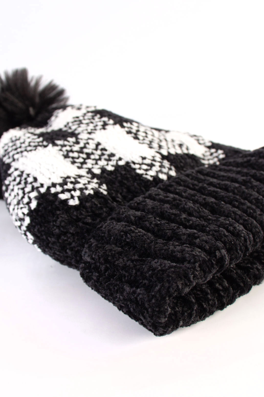 Black Check Beanie