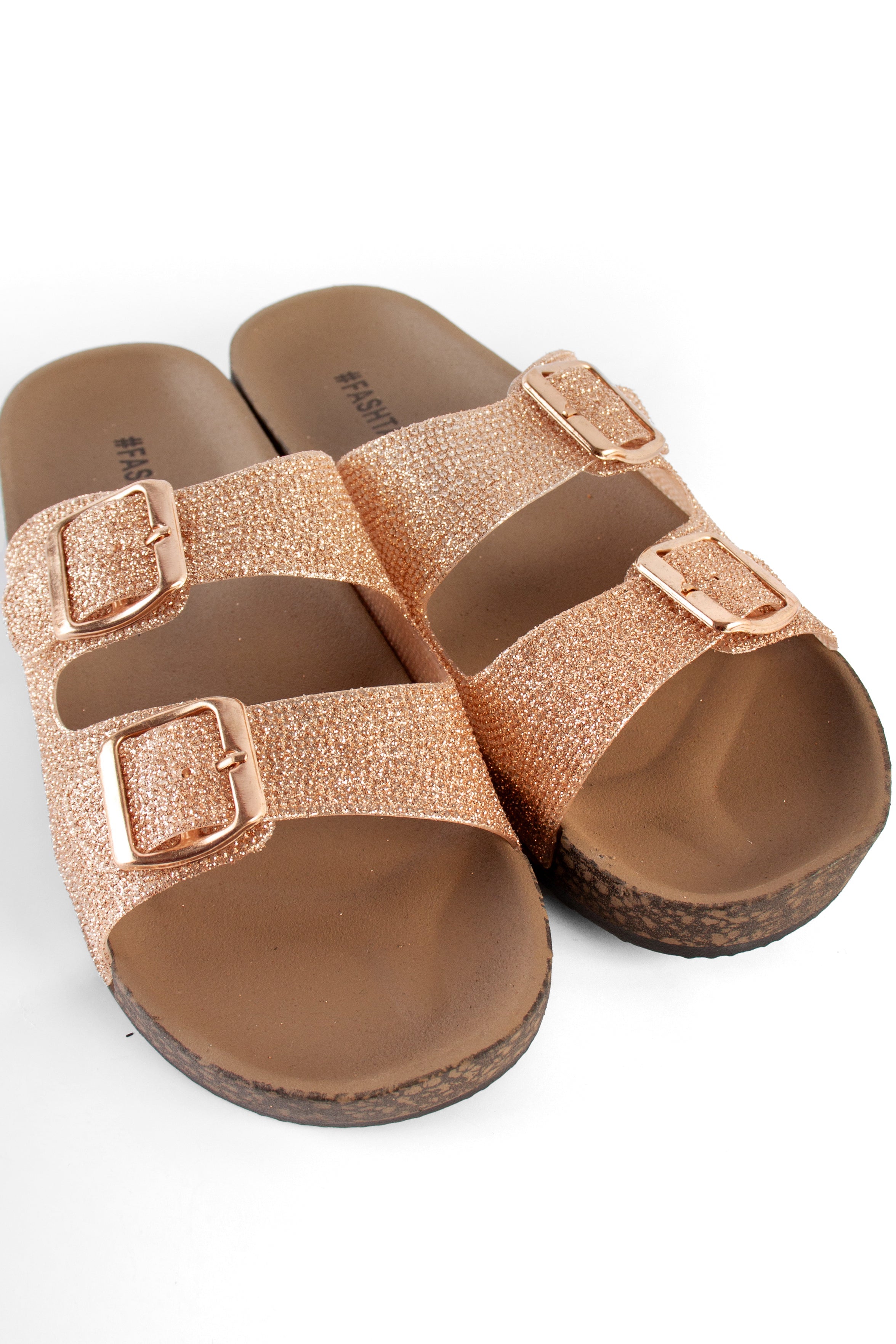 Glitter Double Buckle Sliders