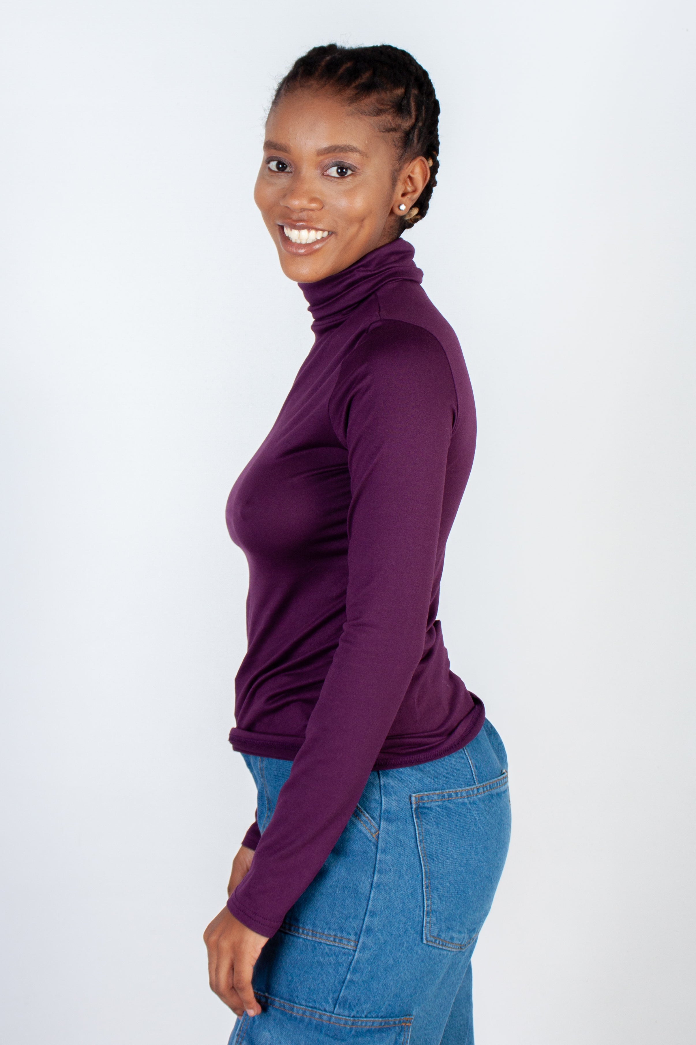 Long Sleeve Poloneck Top