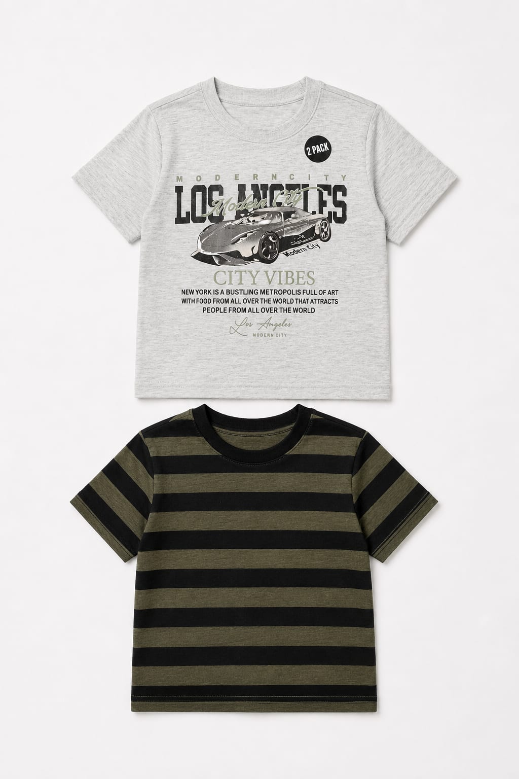2 Pack Stripe & Graphic Tees