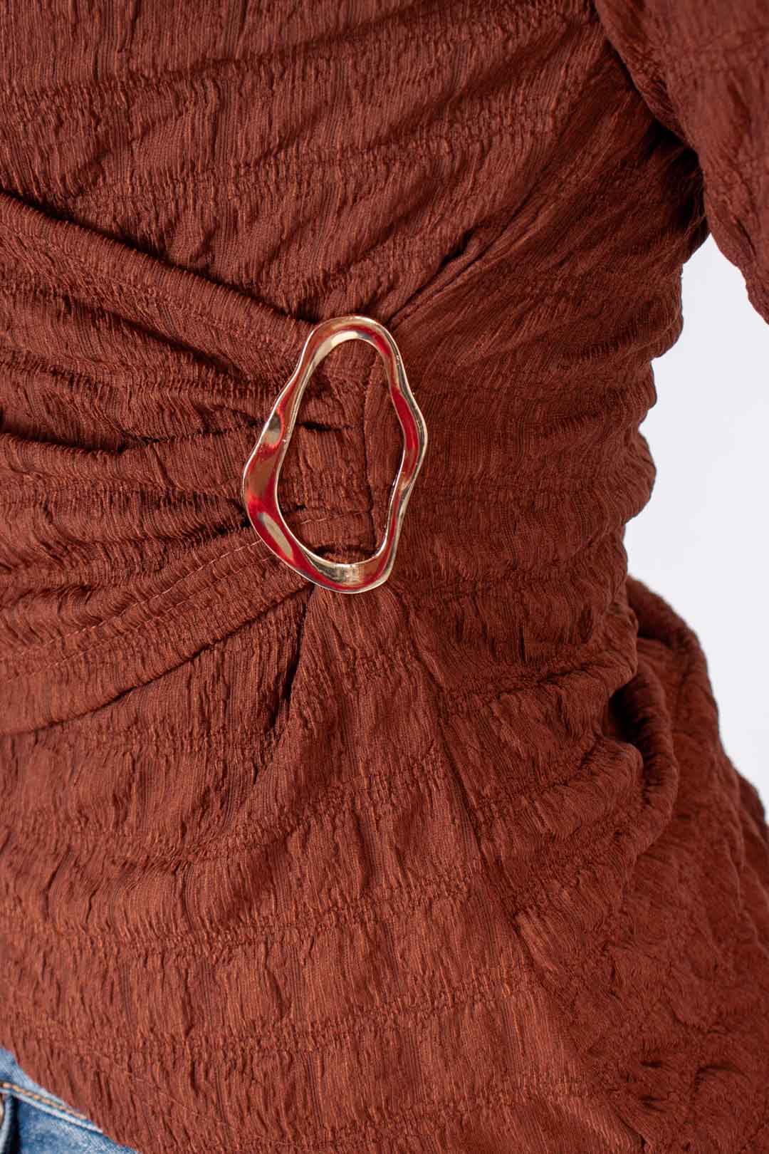 Long Sleeve Crinkle Top