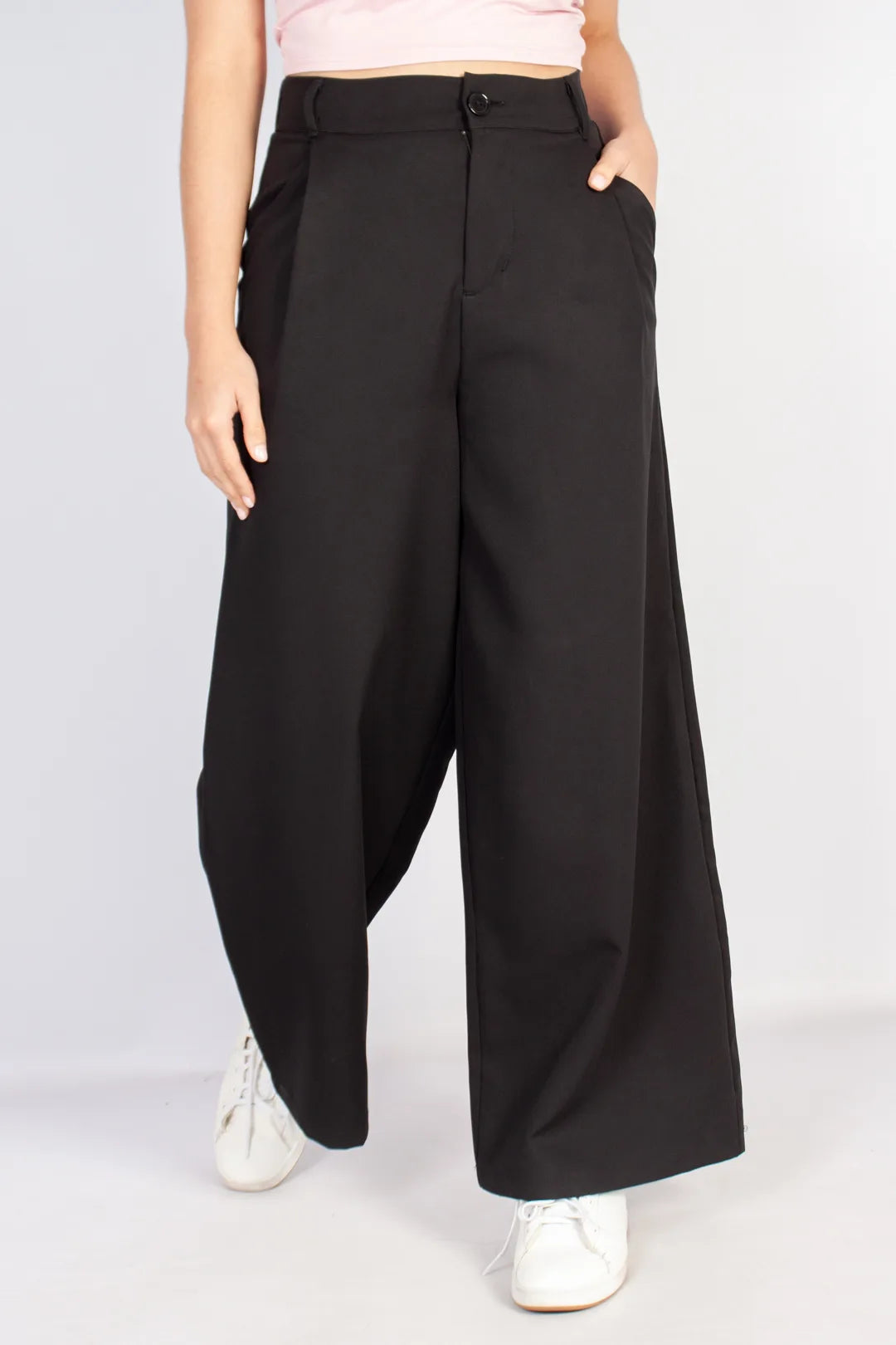 lds black wideleg pull on pant