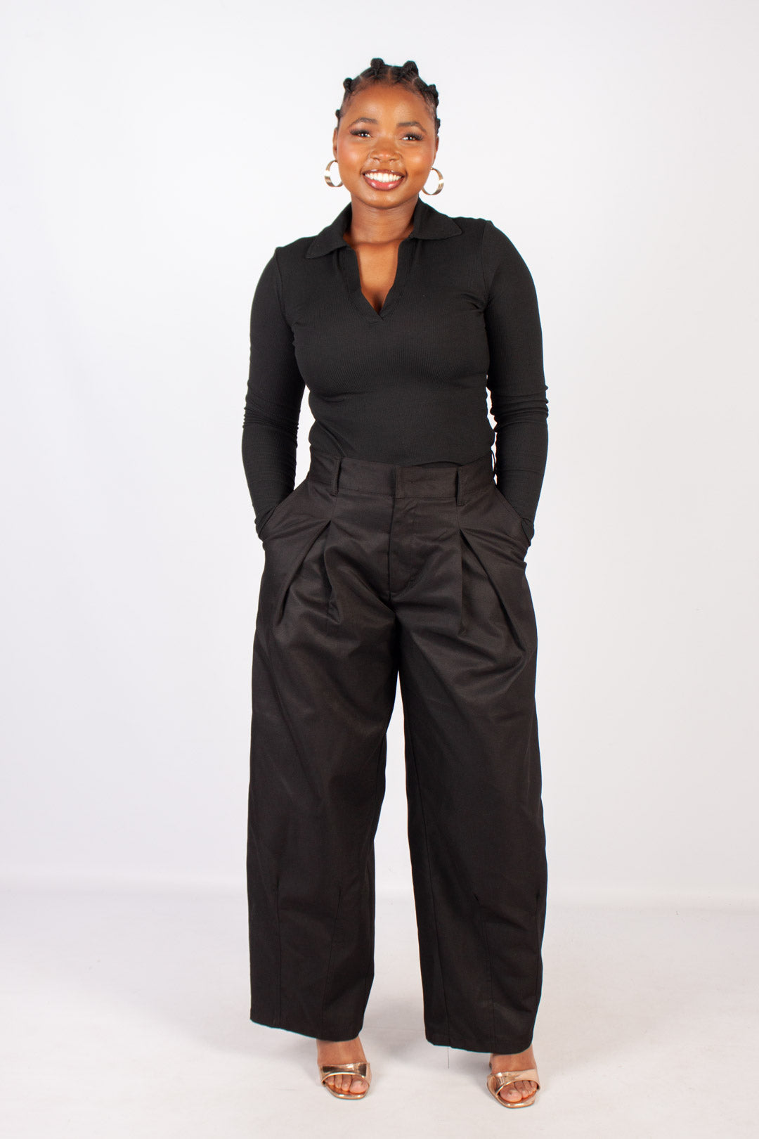 Pleated Barrel Pants