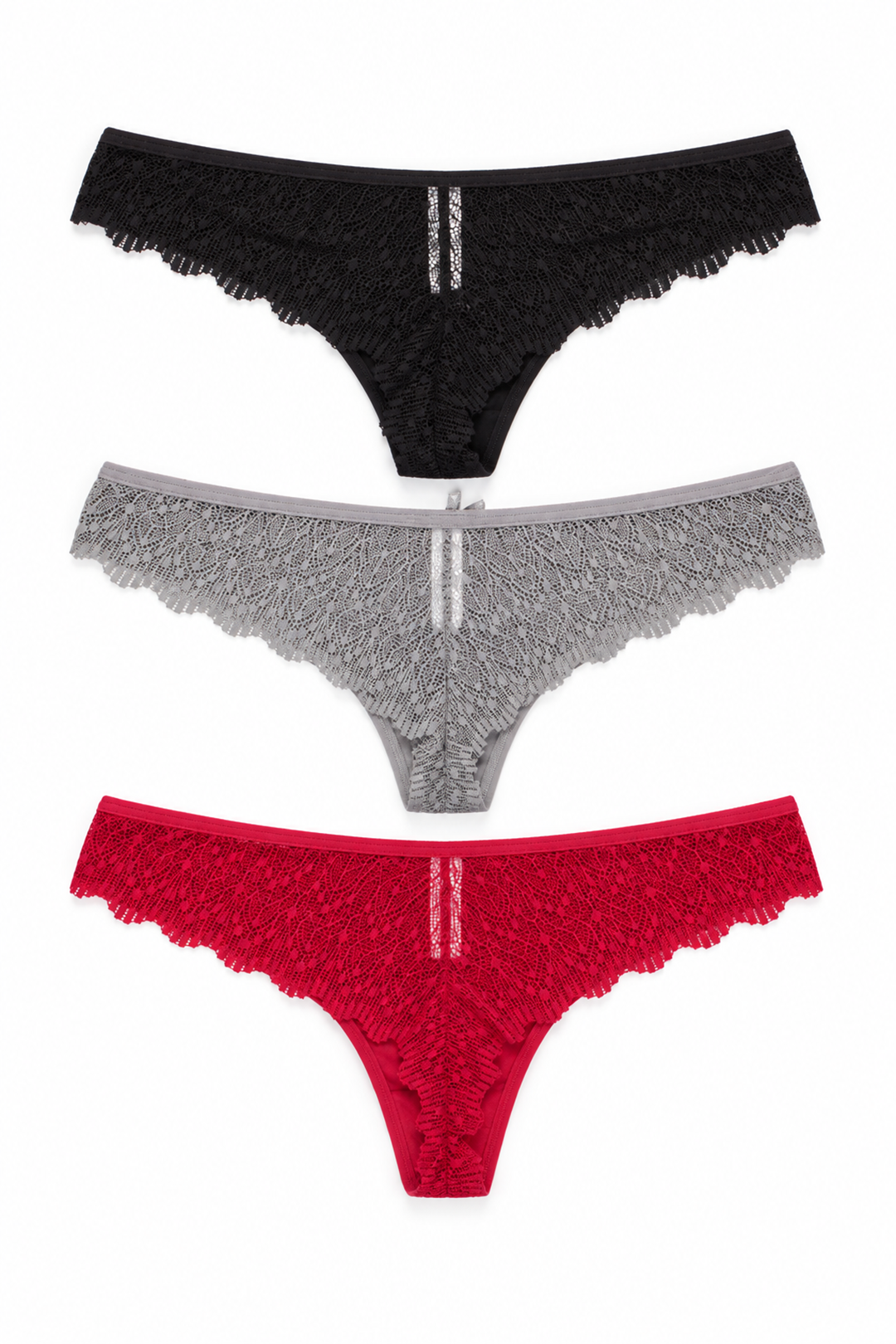 3 Pack Lace Thong