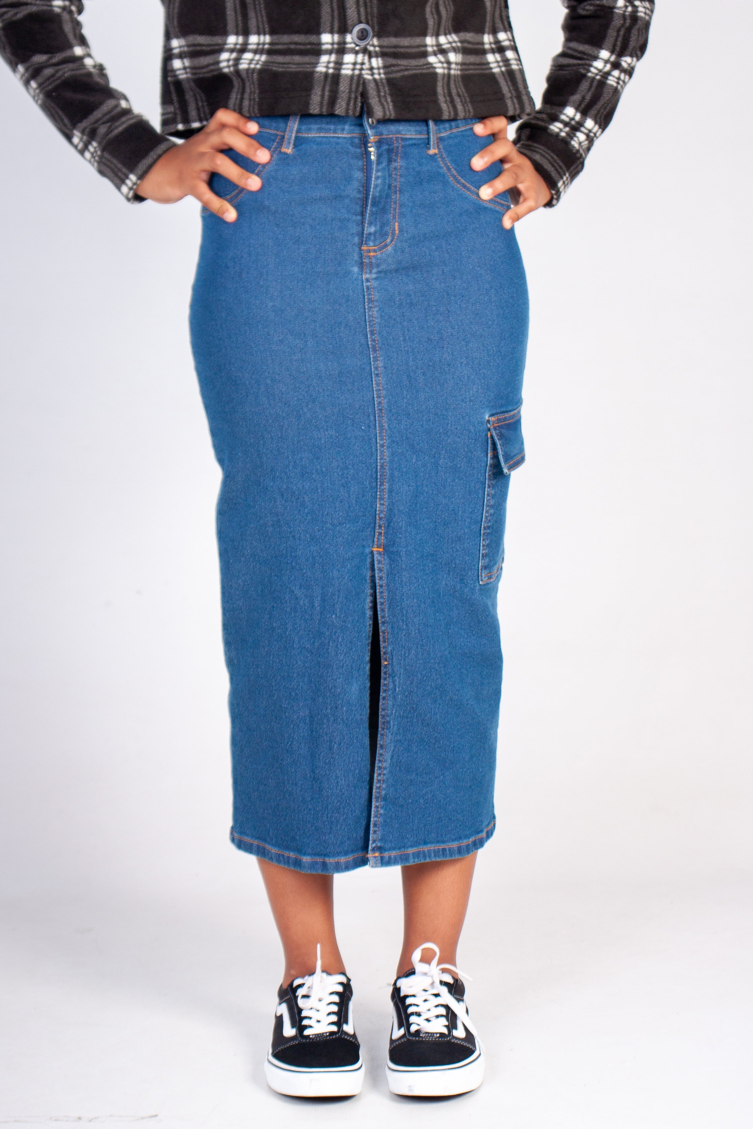 Cargo Denim Skirt