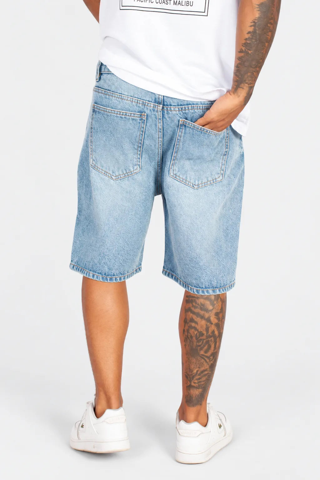 MENS BLUE RIPPED DENIM SHRTS