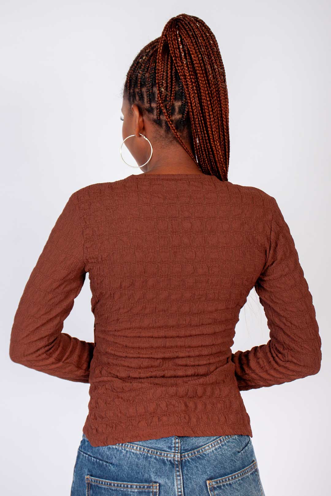 Long Sleeve Crinkle Top