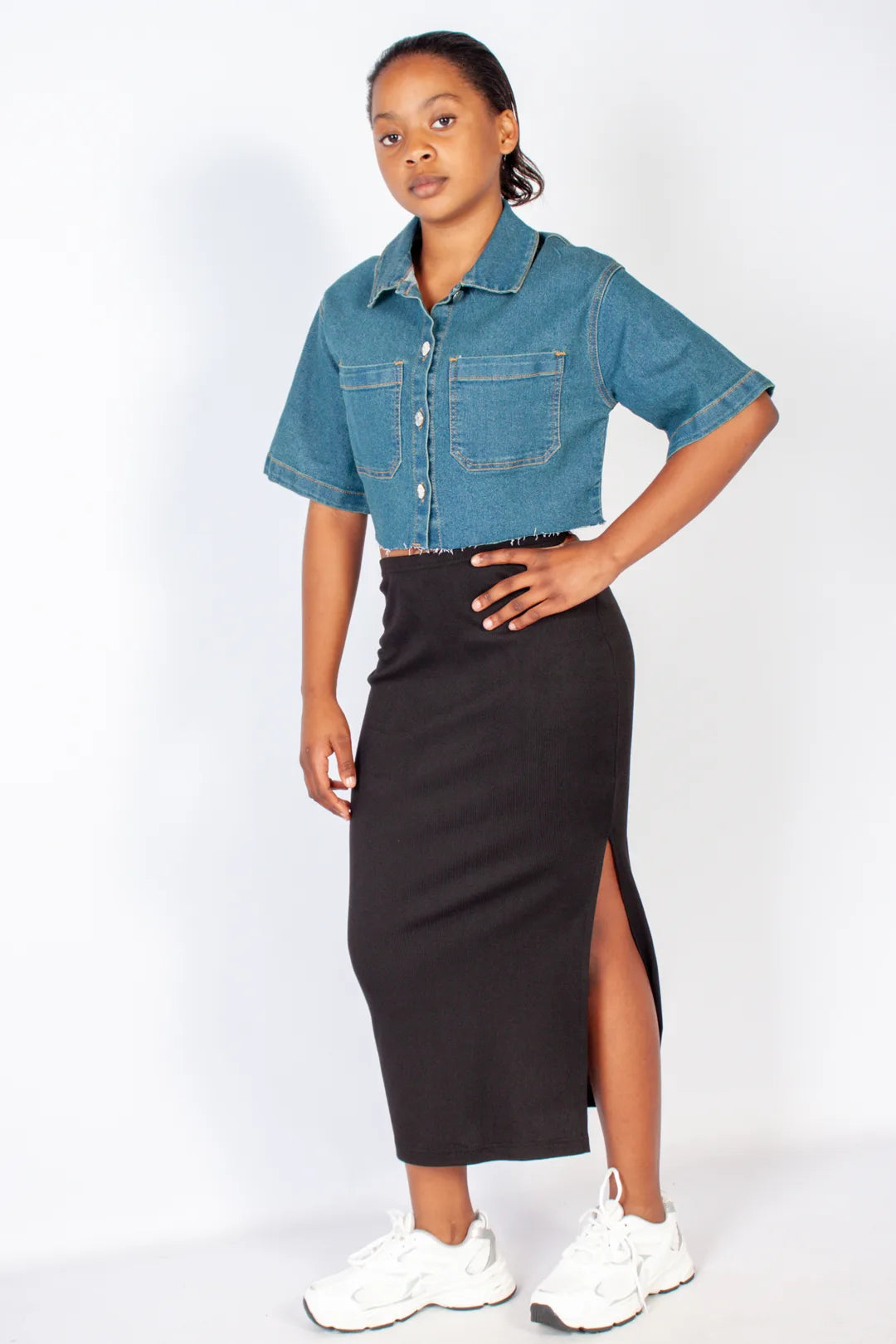 Rib Midi Skirt