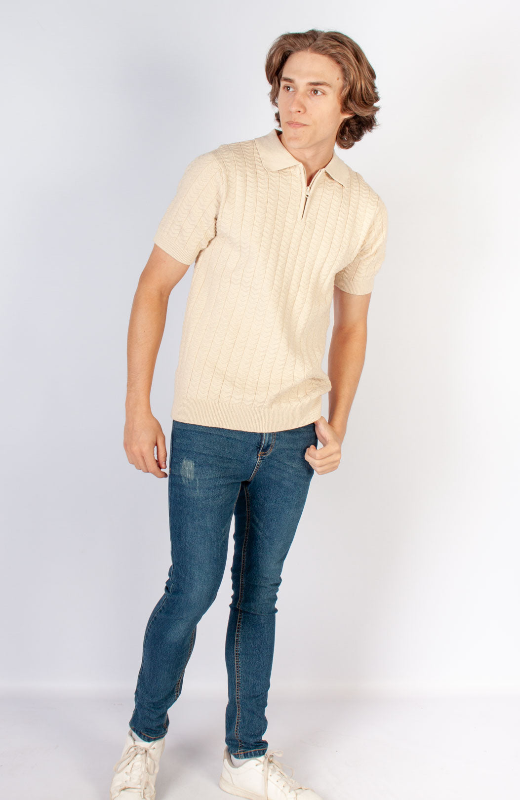 Textured Zip Golfer