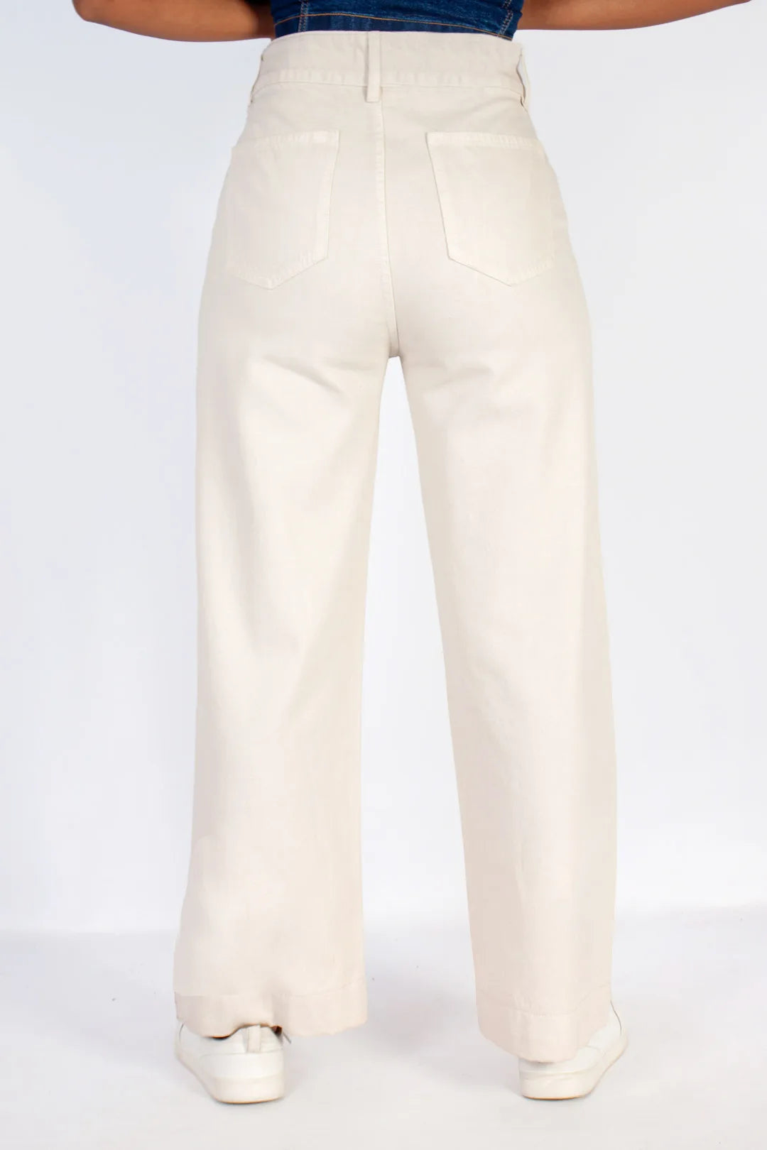 Double Button Wide Leg Jeans