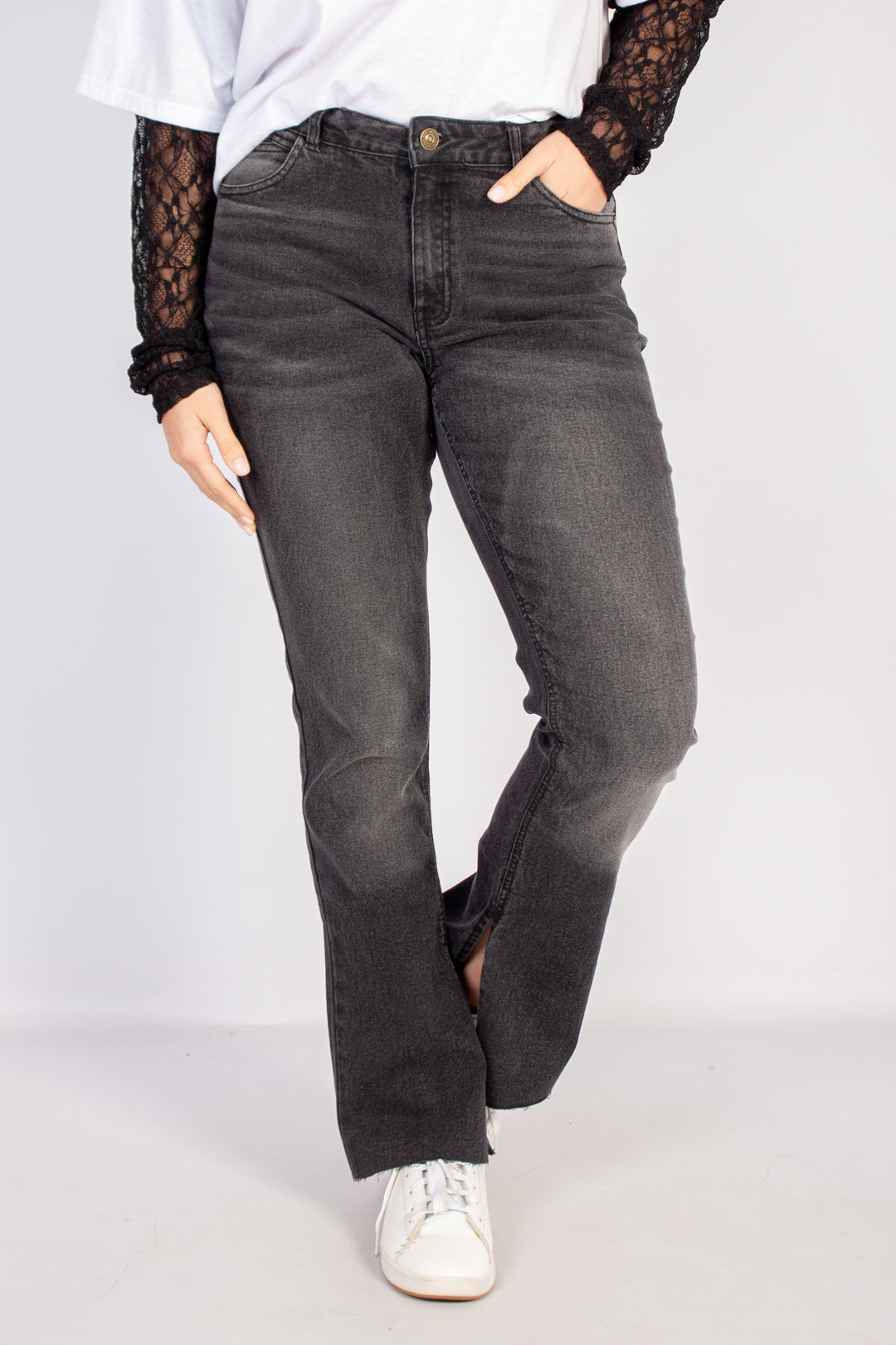 Slit Bootleg Jeans