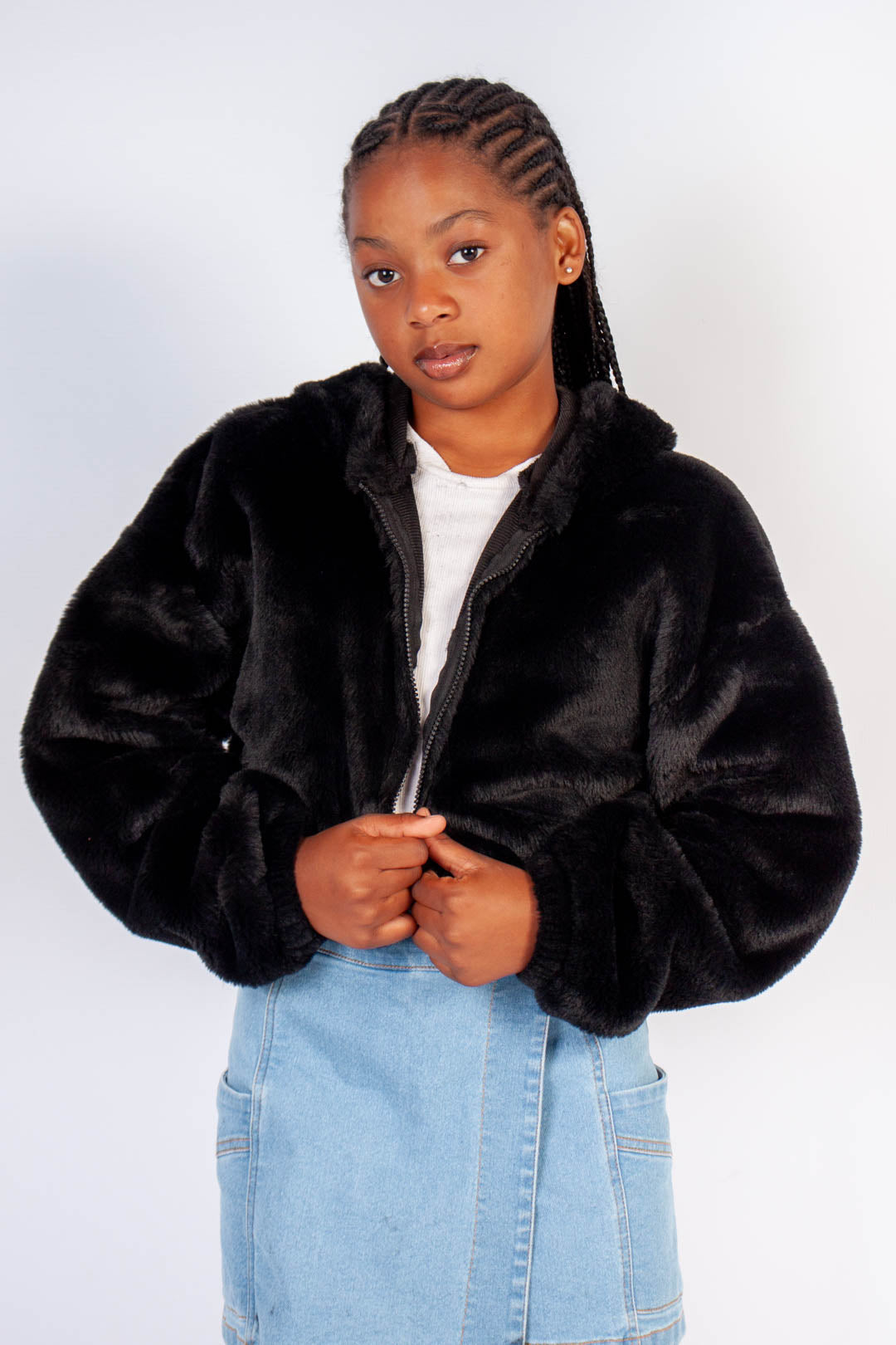 Faux Fur Hooded Jacket