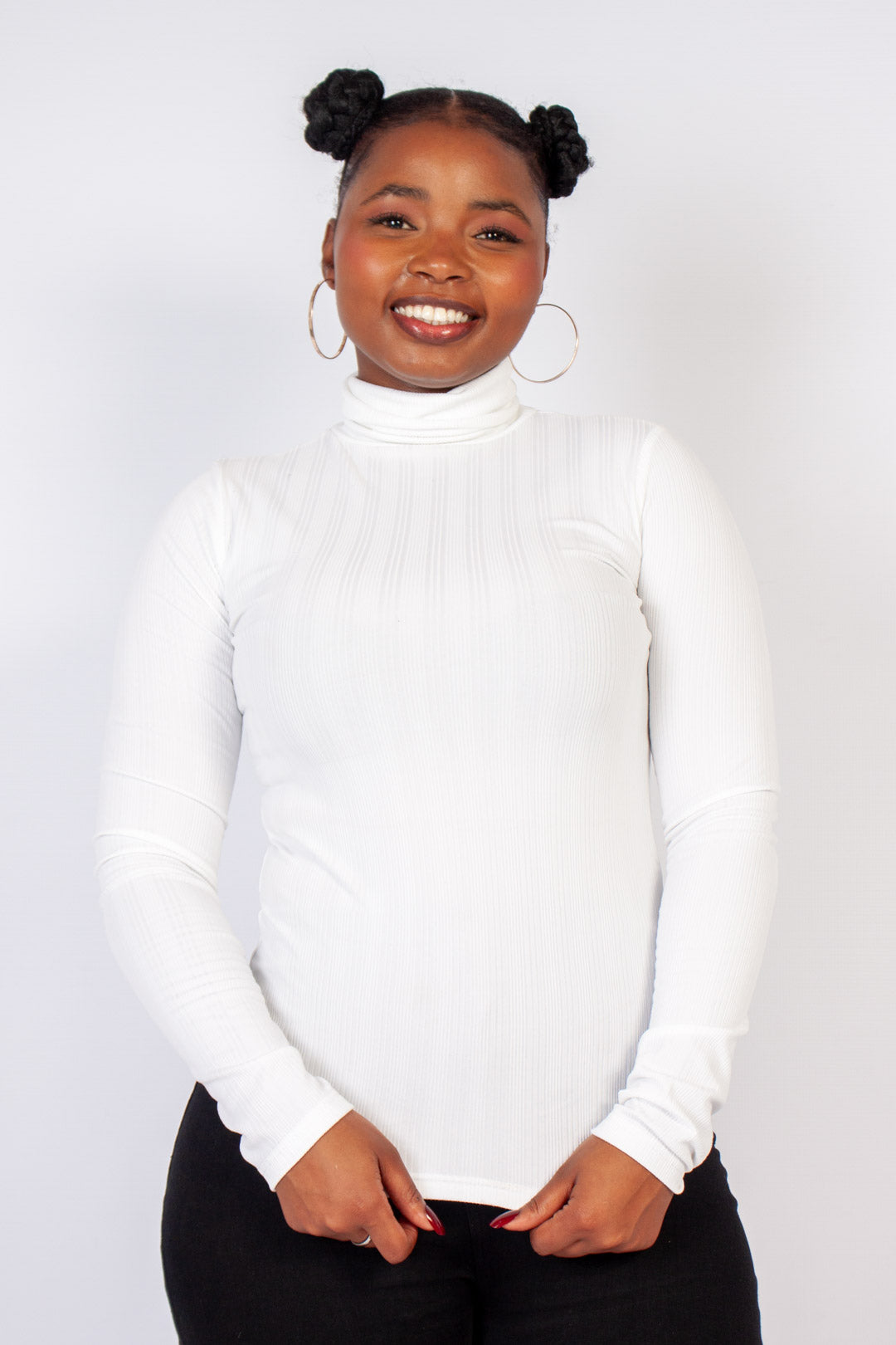 Long Sleeve Poloneck Top