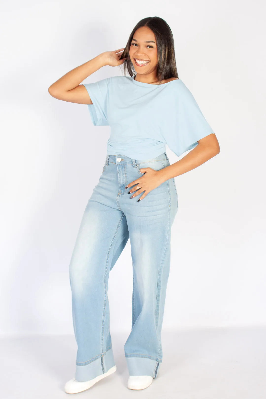 bf lds blue s/s top