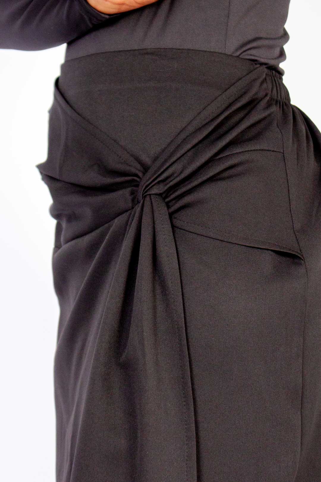 Knot Wrap Midi Skirt