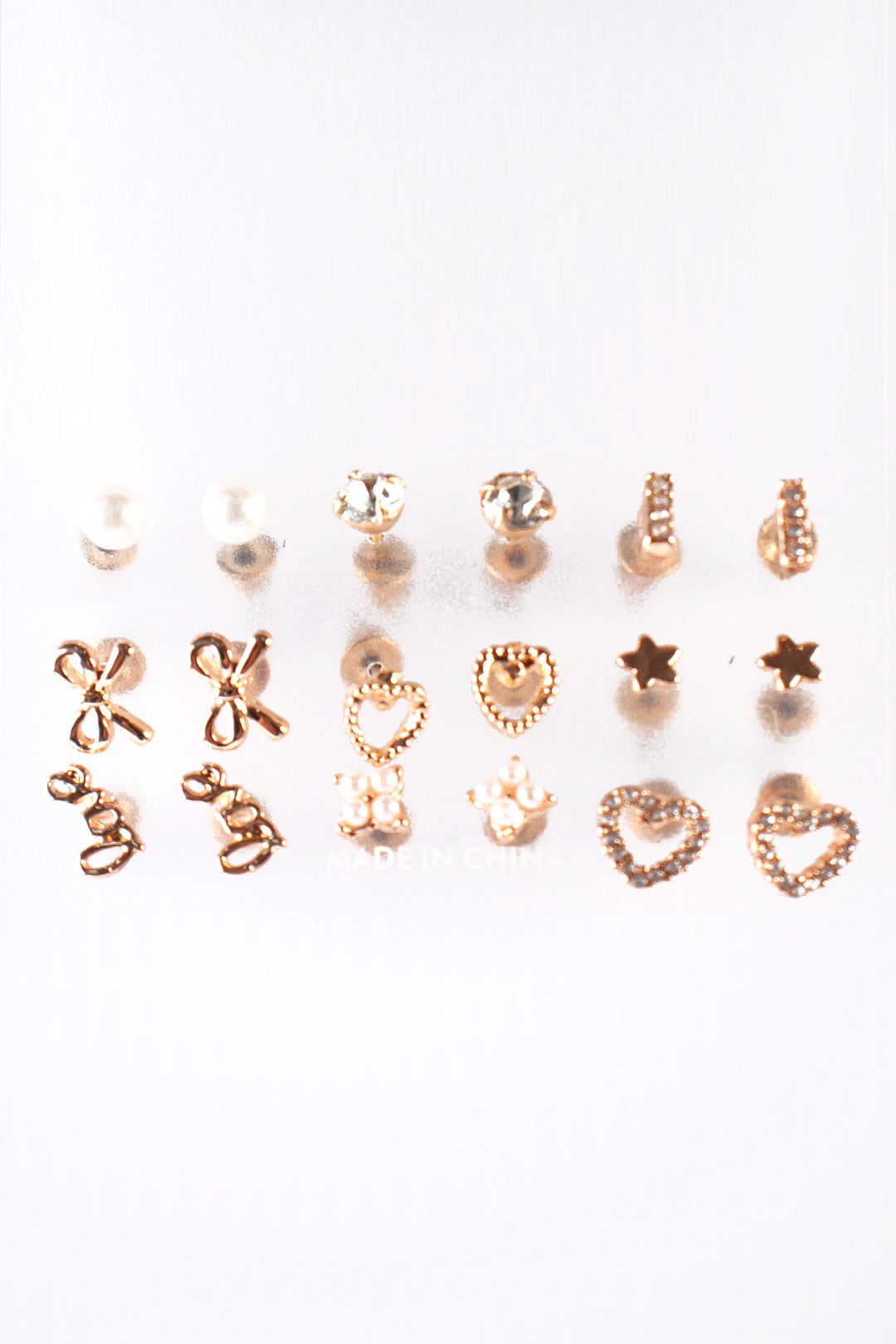 9 Pack Stud Earrings
