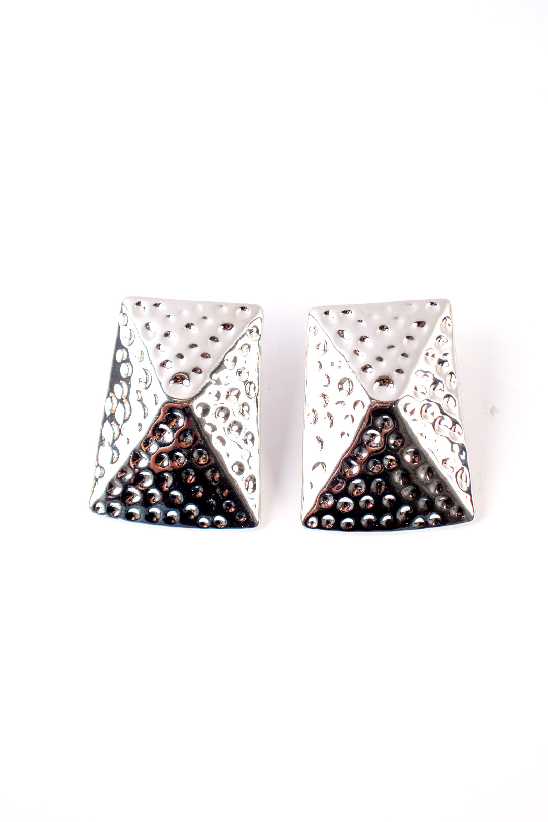 Silver Pyramid Earring