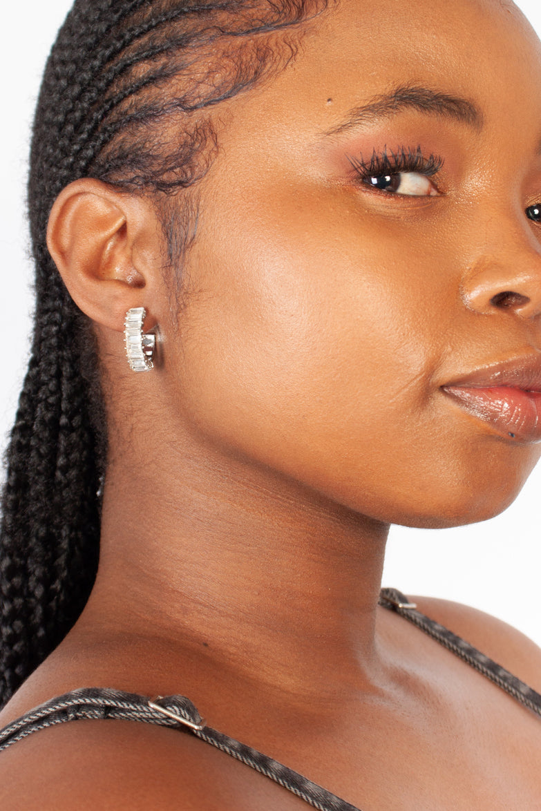 Crystal Hoop Earring