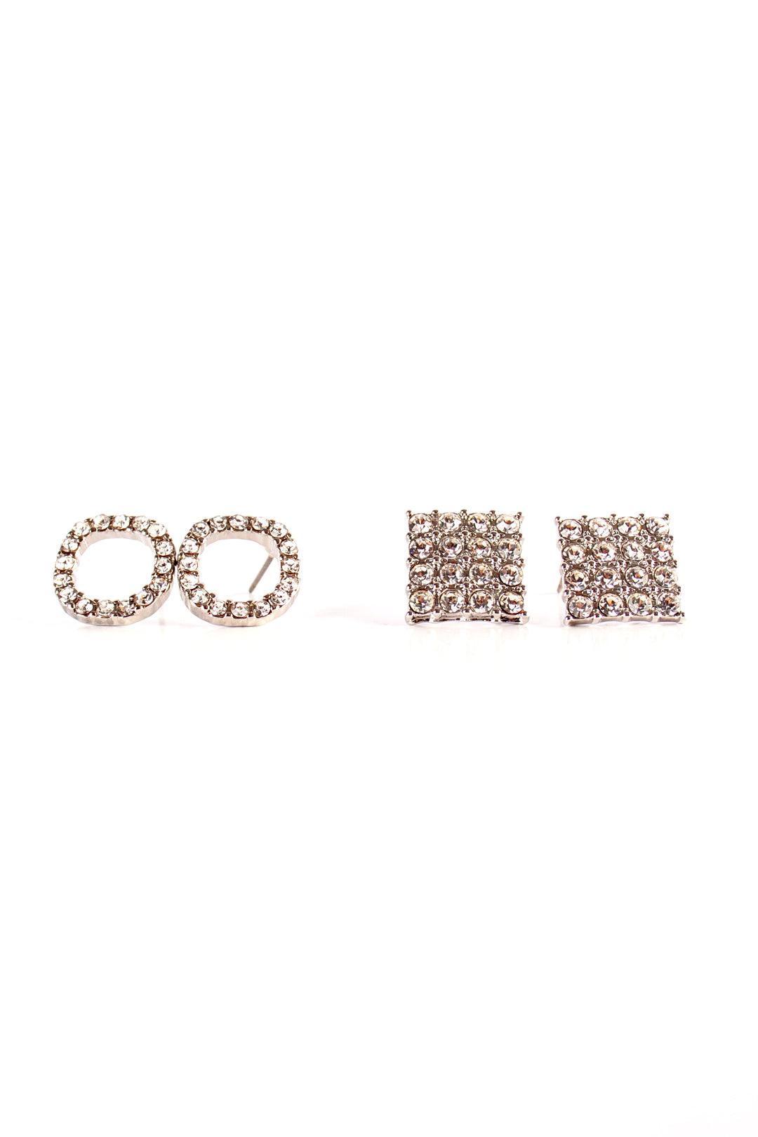 2 Pack Diamonte Earrrings
