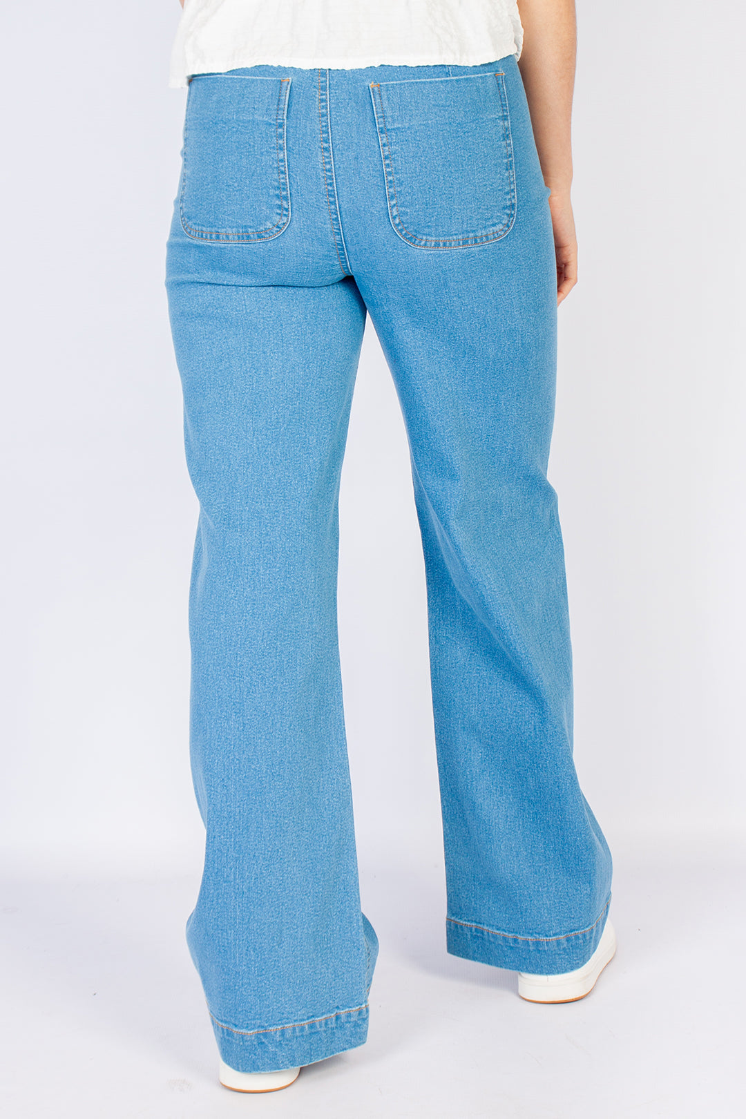 Patch Pocket Wide Leg Denim