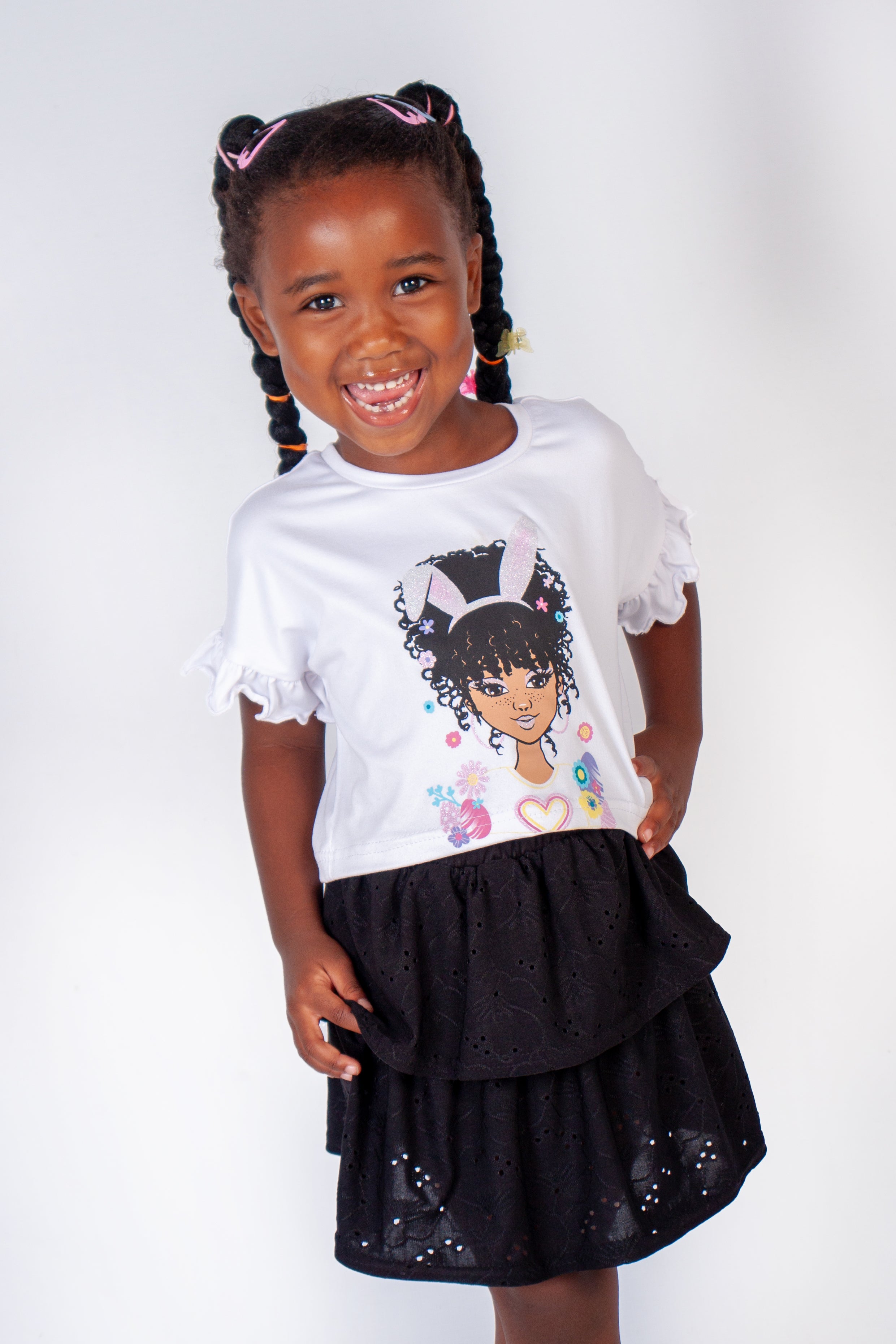 Graphic Top And Skirt Set