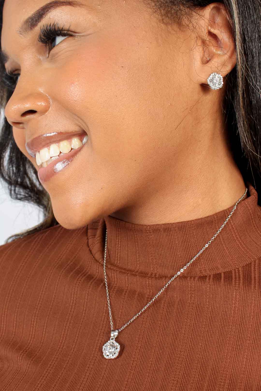 Diamonte Chain and Earring Set