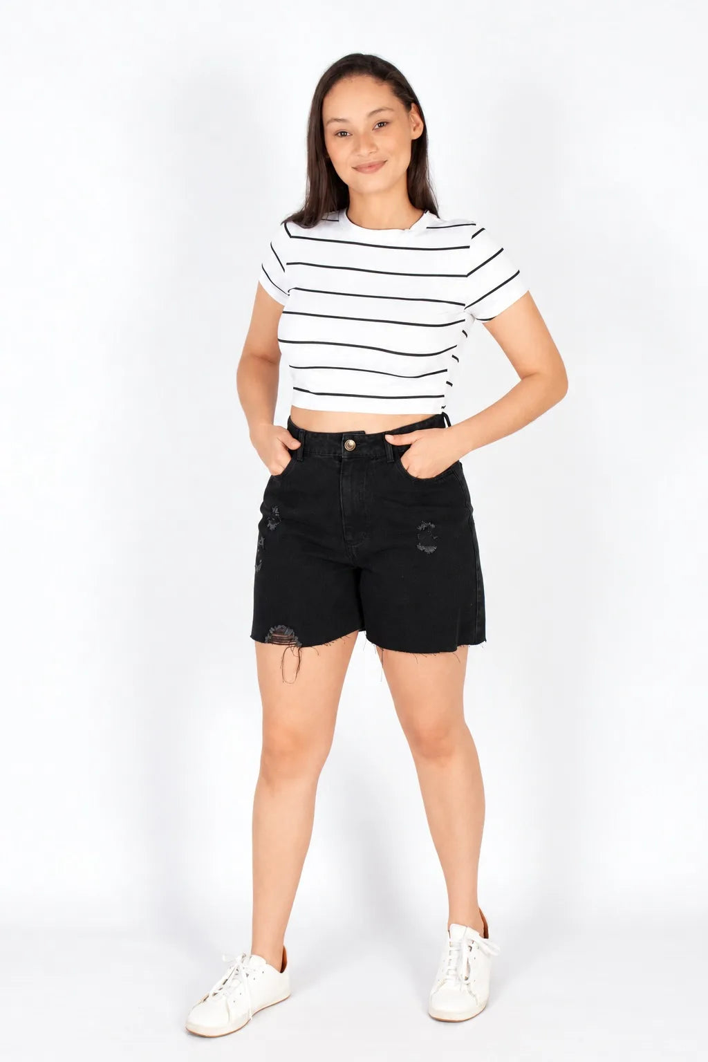 Ripped Mom Denim Shorts