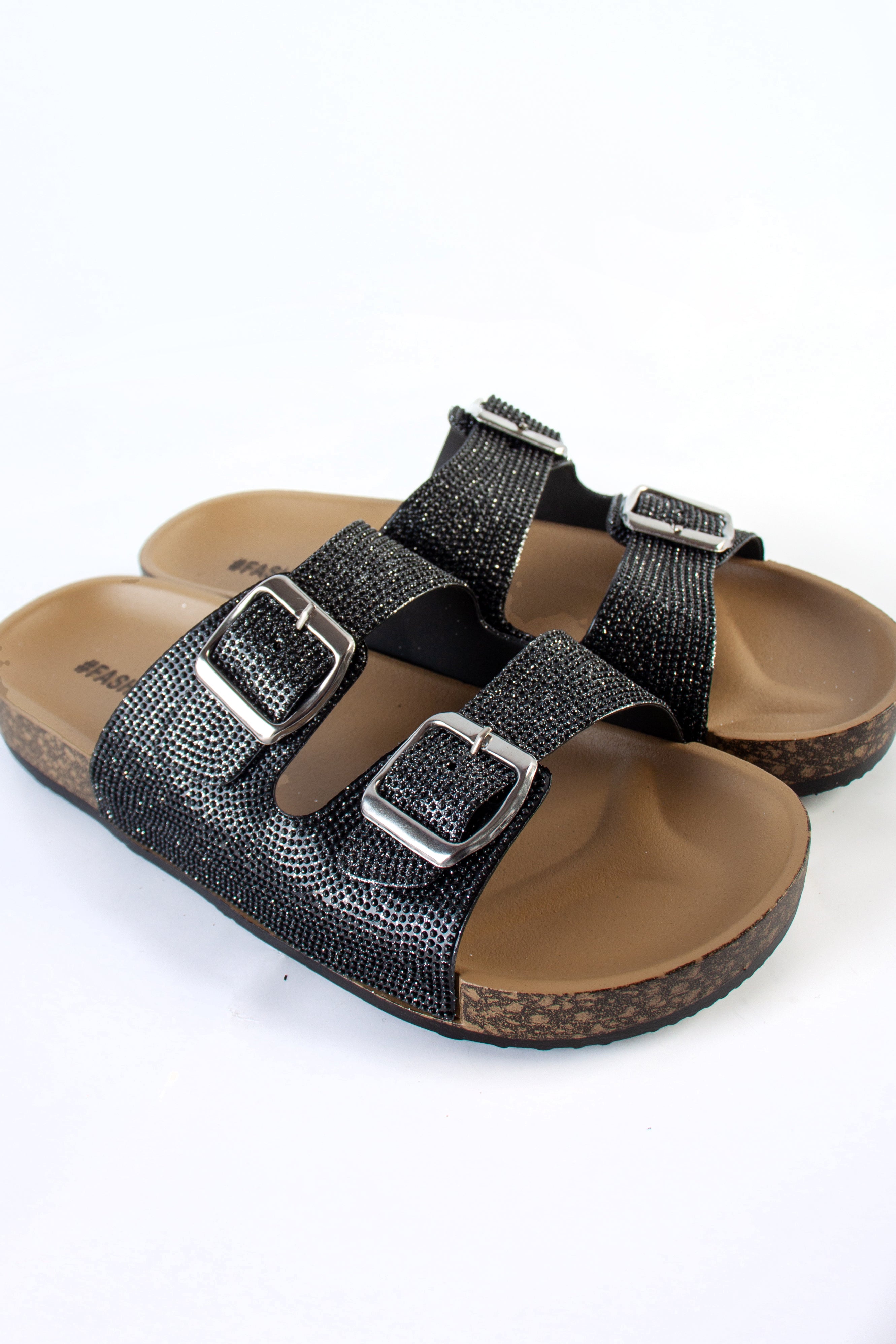 Glitter Double Buckle Sliders