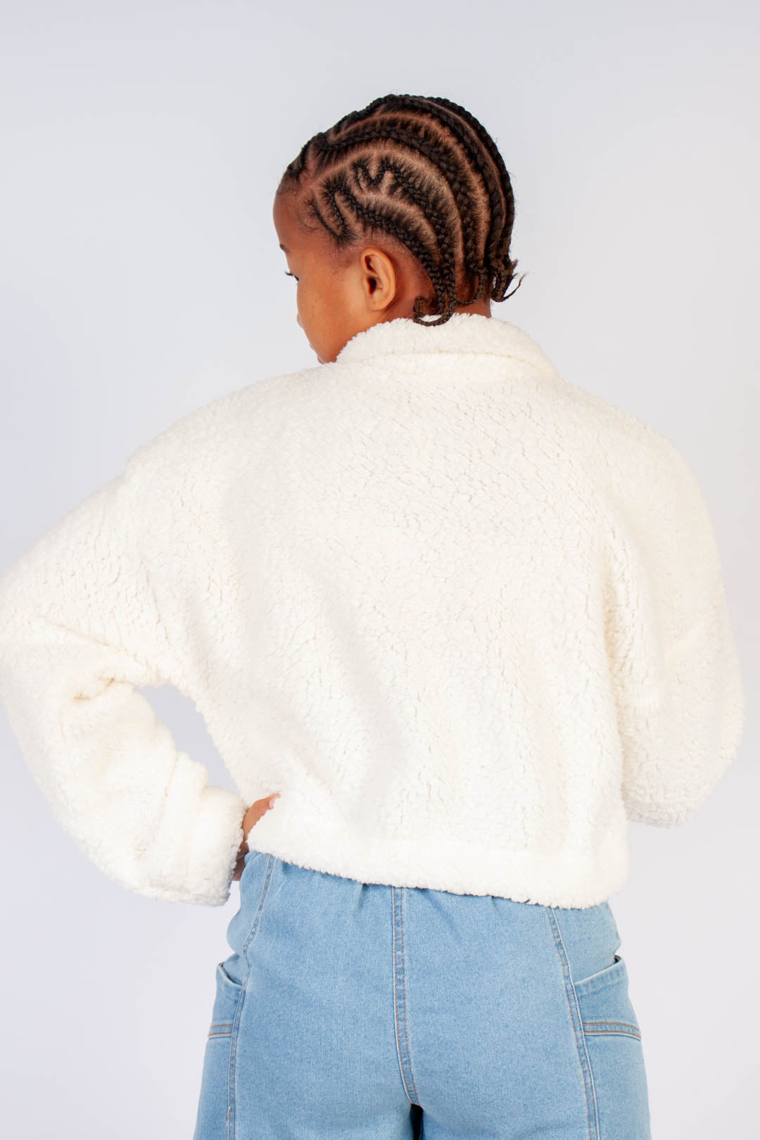 Cropped Teddy Fleece Jacket