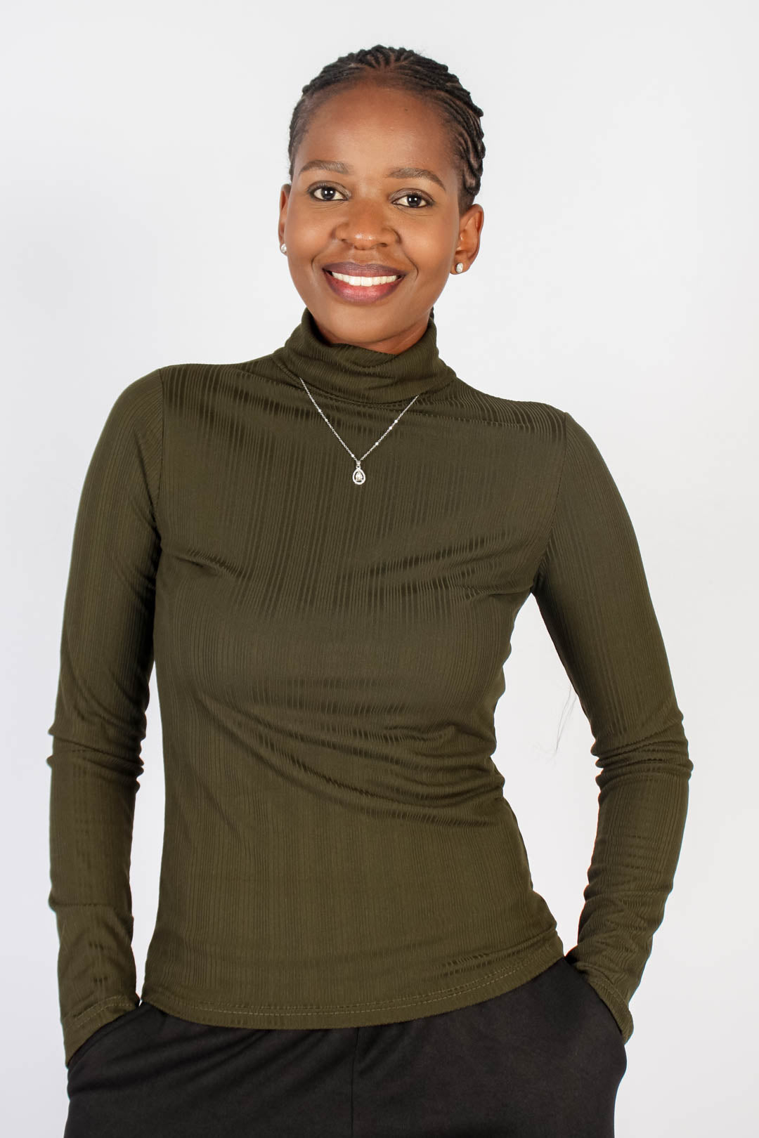 Long Sleeve Poloneck Top