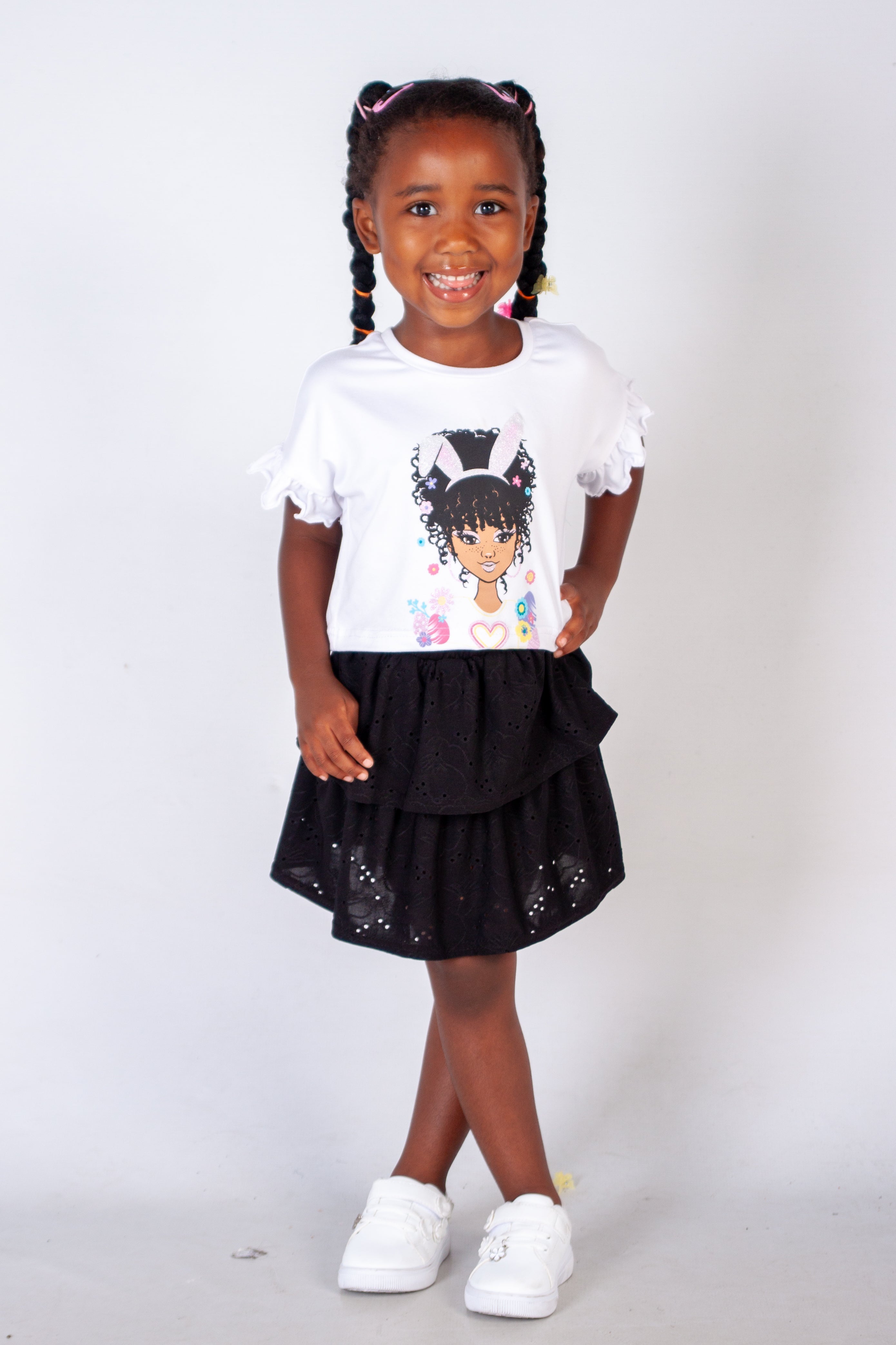 Graphic Top And Skirt Set