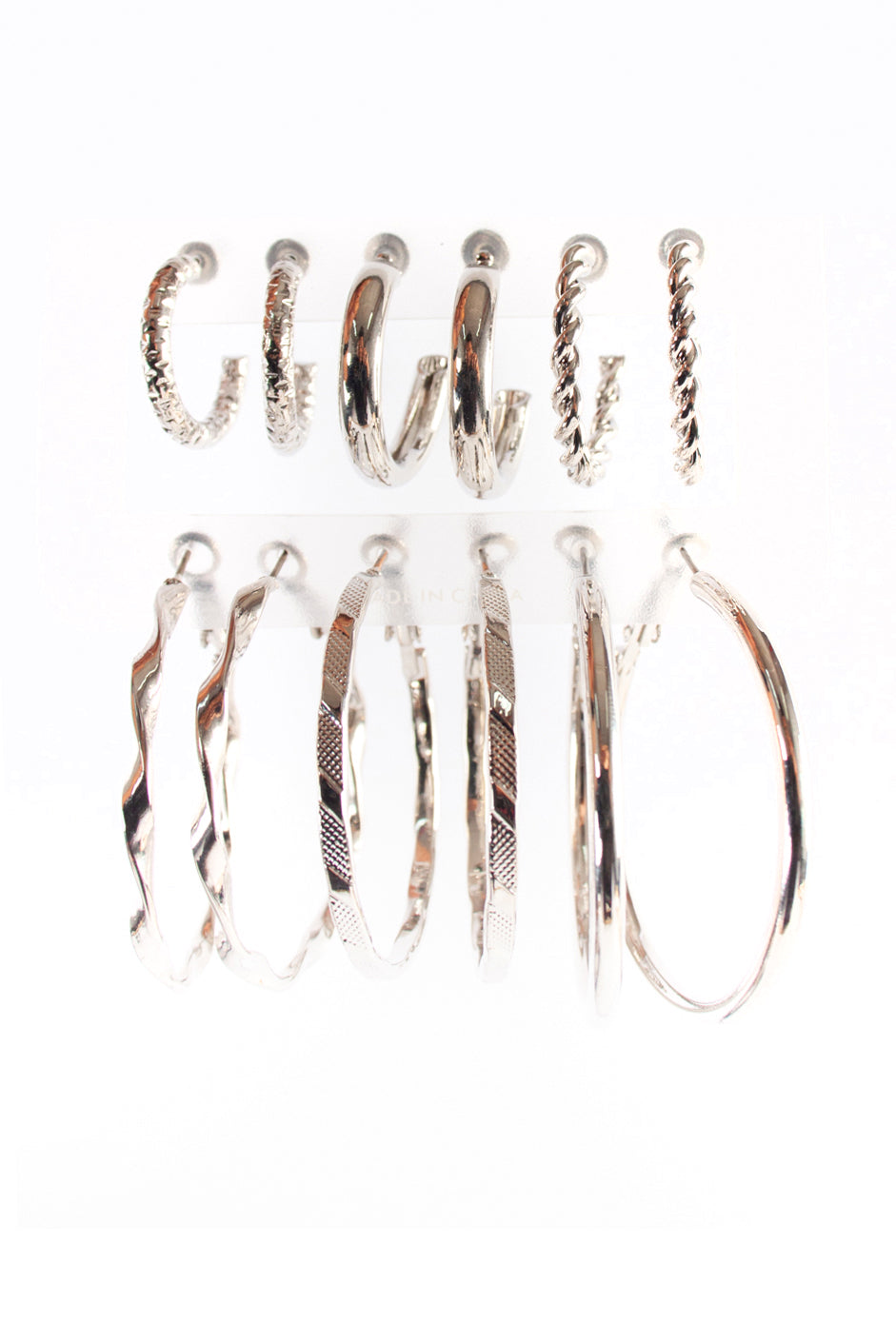 6 Pack Hoop Earrings
