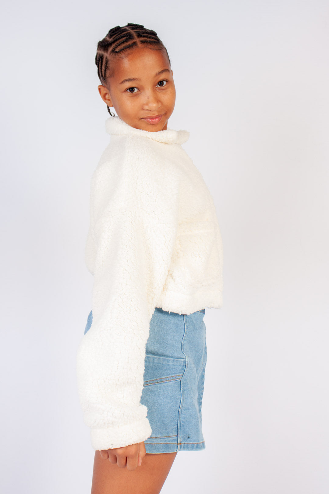 Cropped Teddy Fleece Jacket