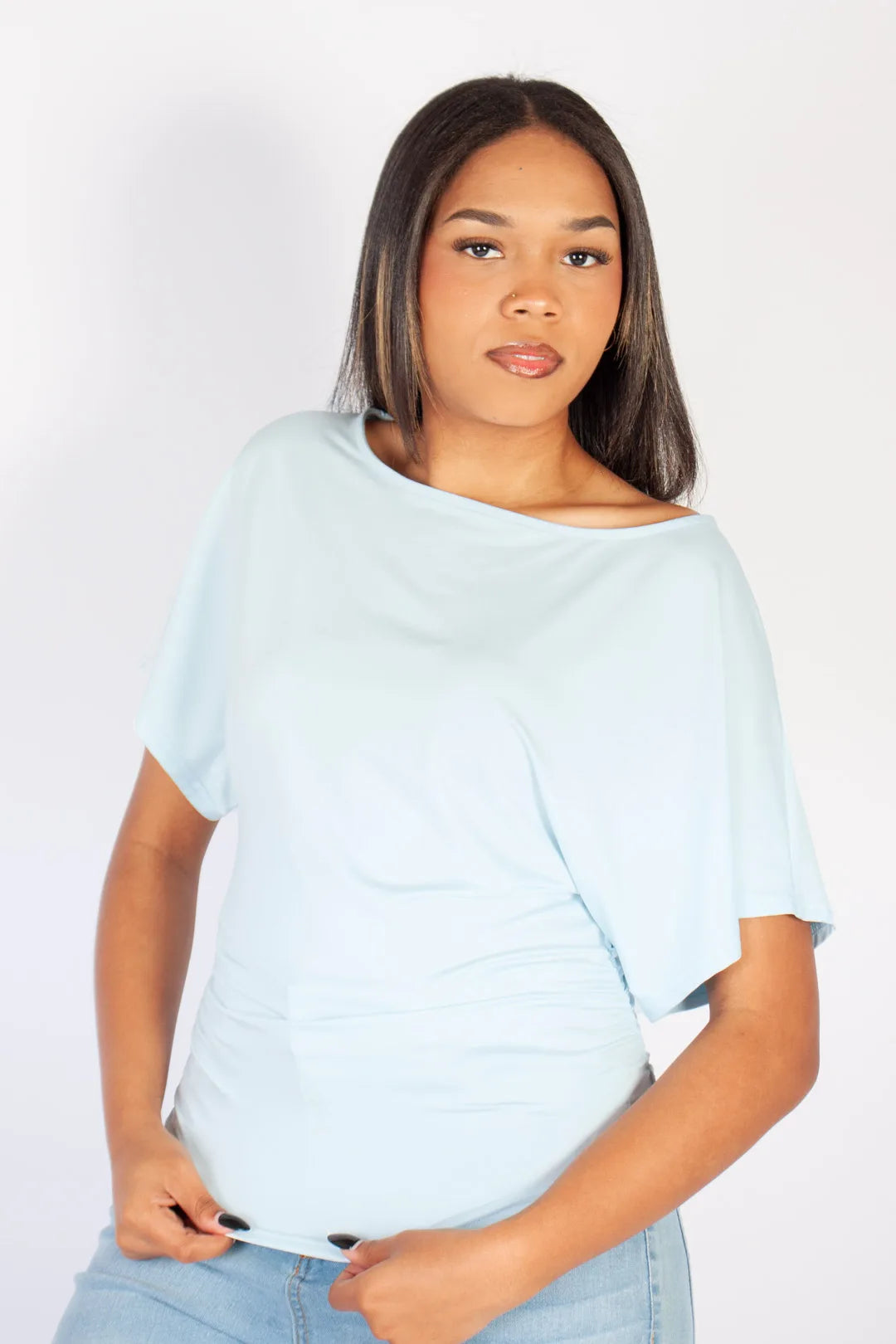 bf lds blue s/s top