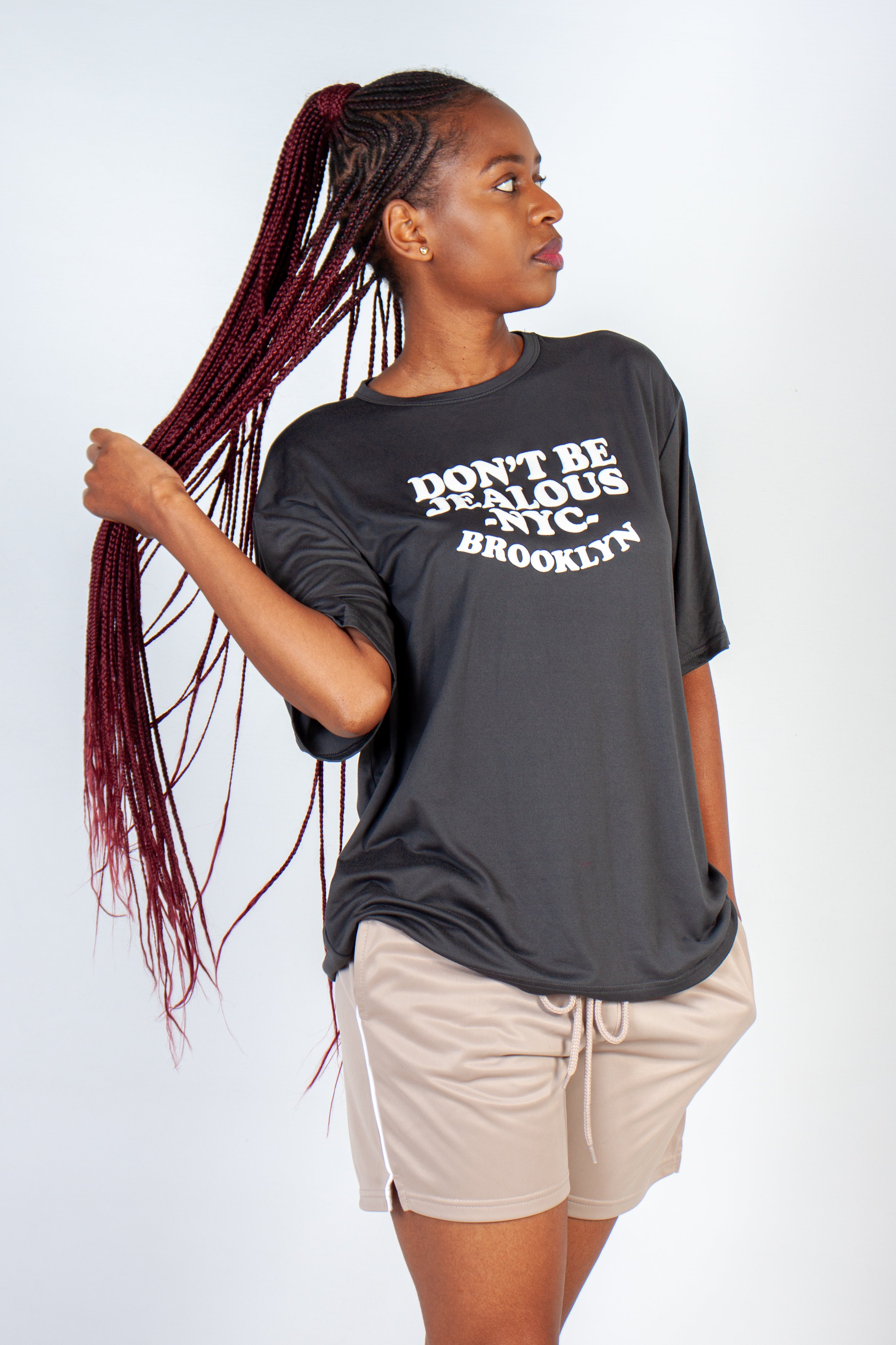 Graphic Oversized "Don't Be Jealous" T-Shirt