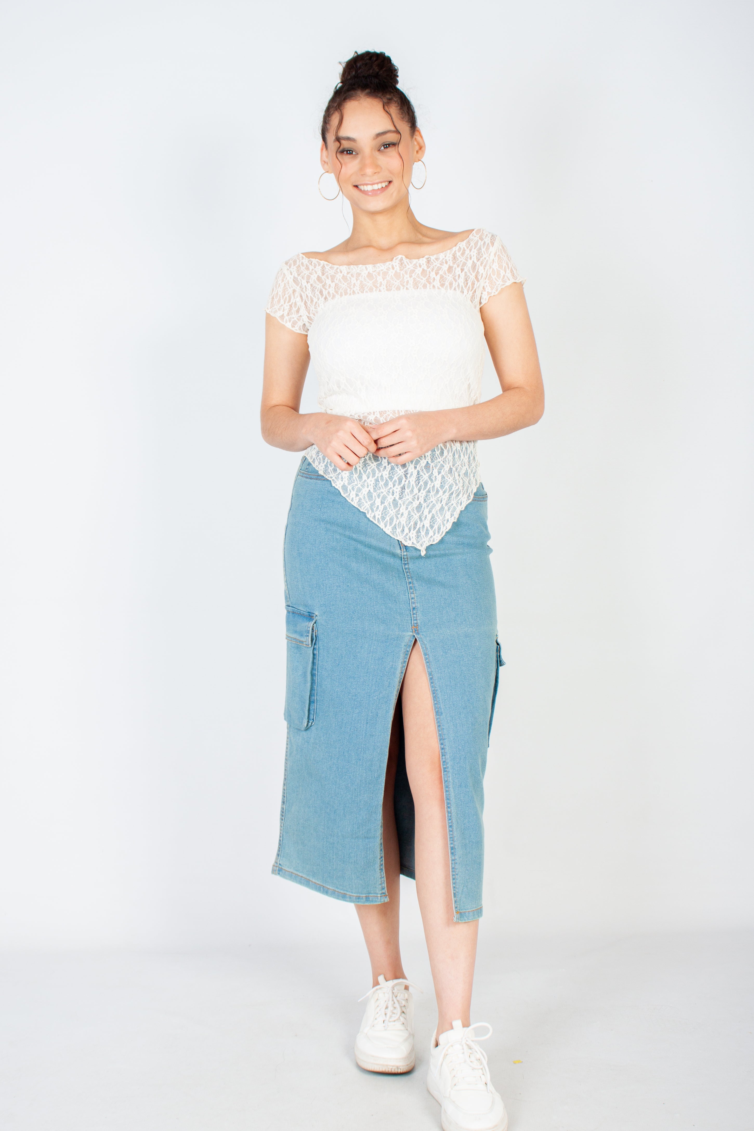 Cargo Denim Skirt