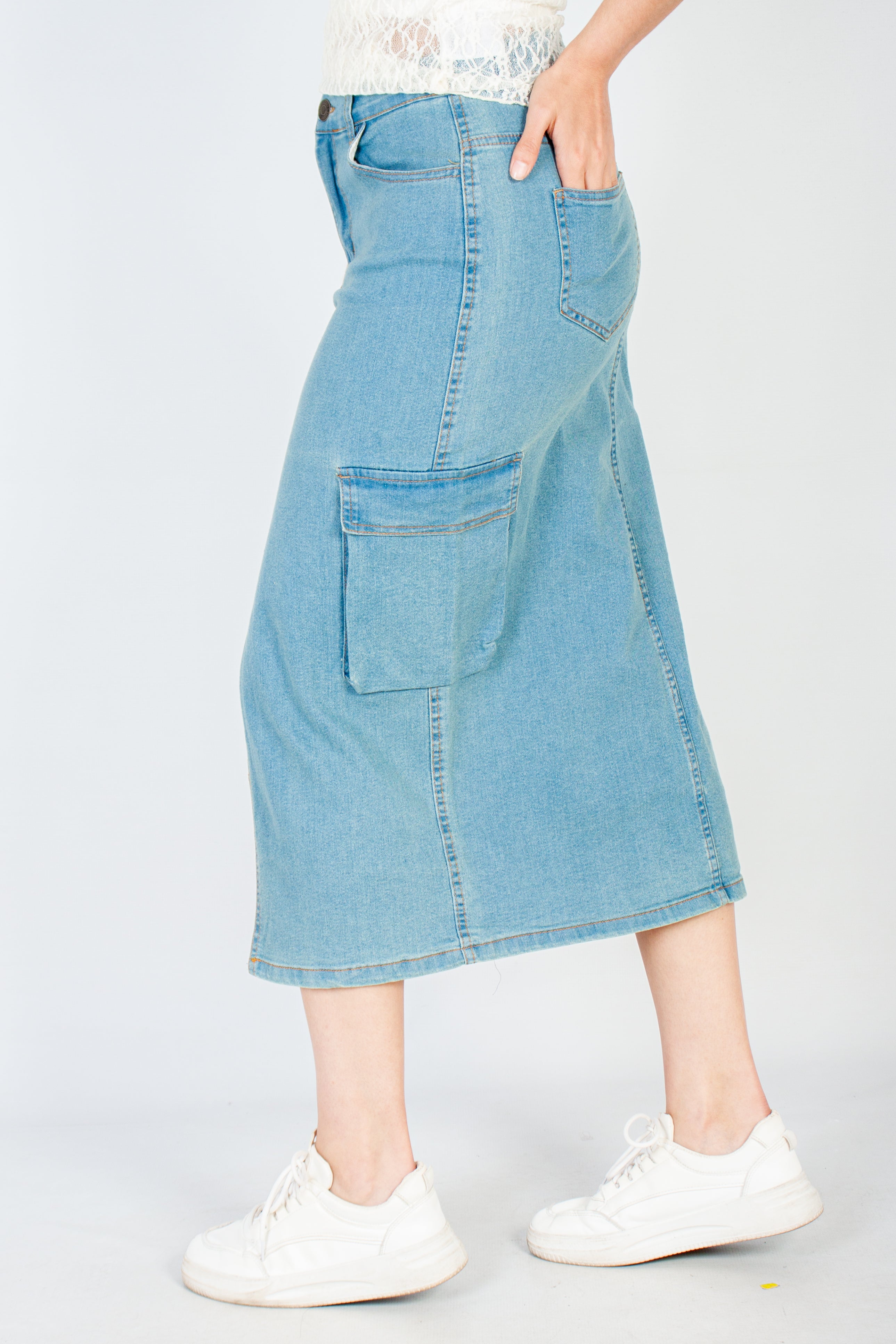Cargo Denim Skirt