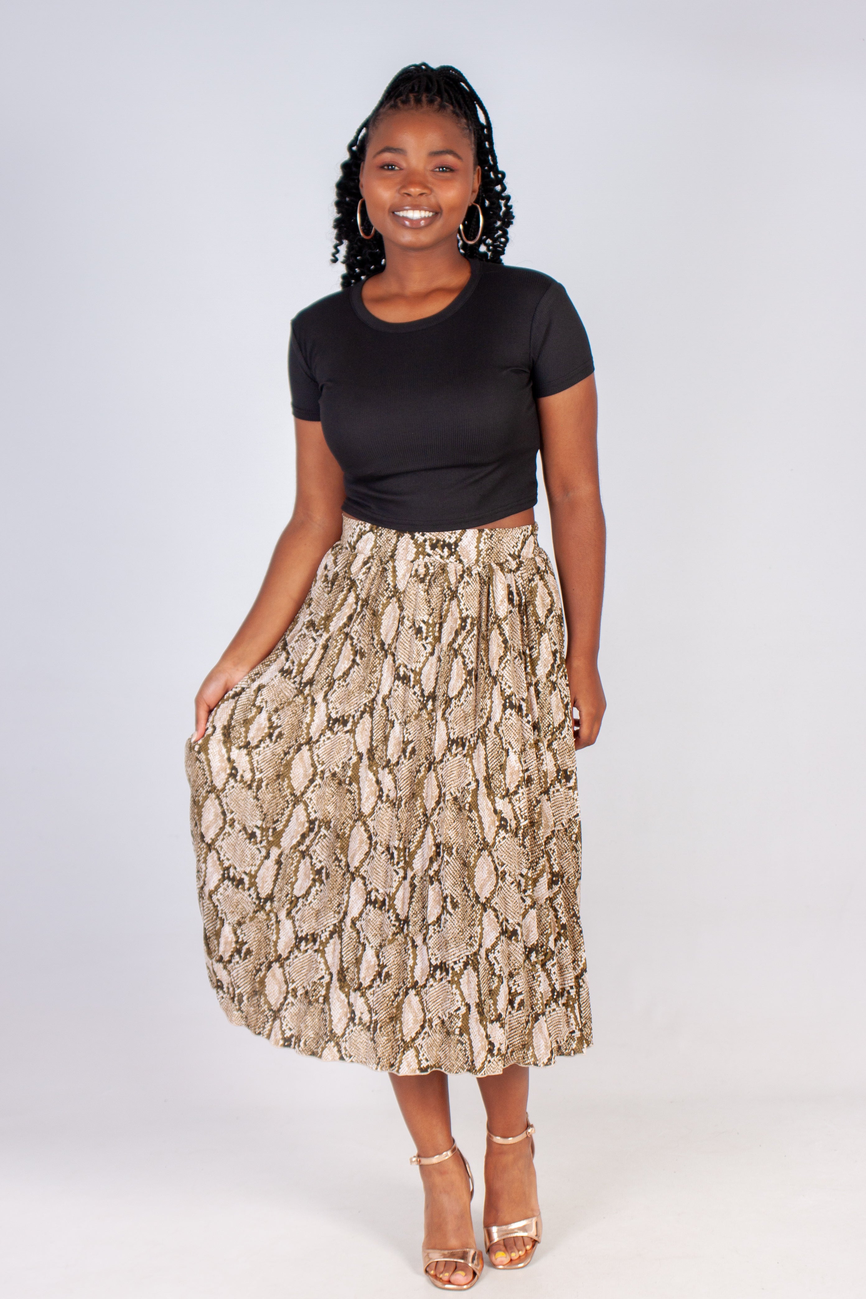 Pleated Midi Skirt