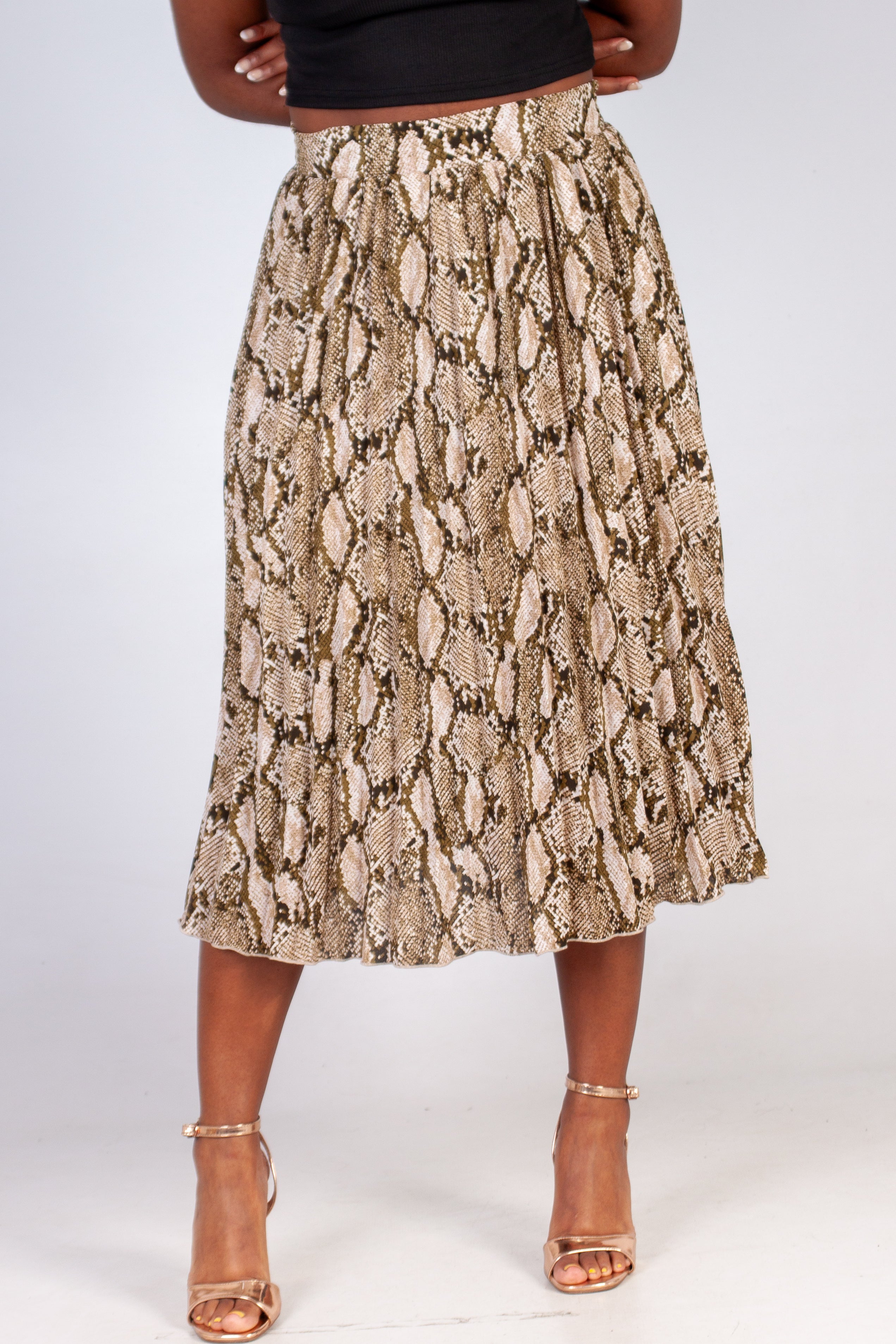 Pleated Midi Skirt