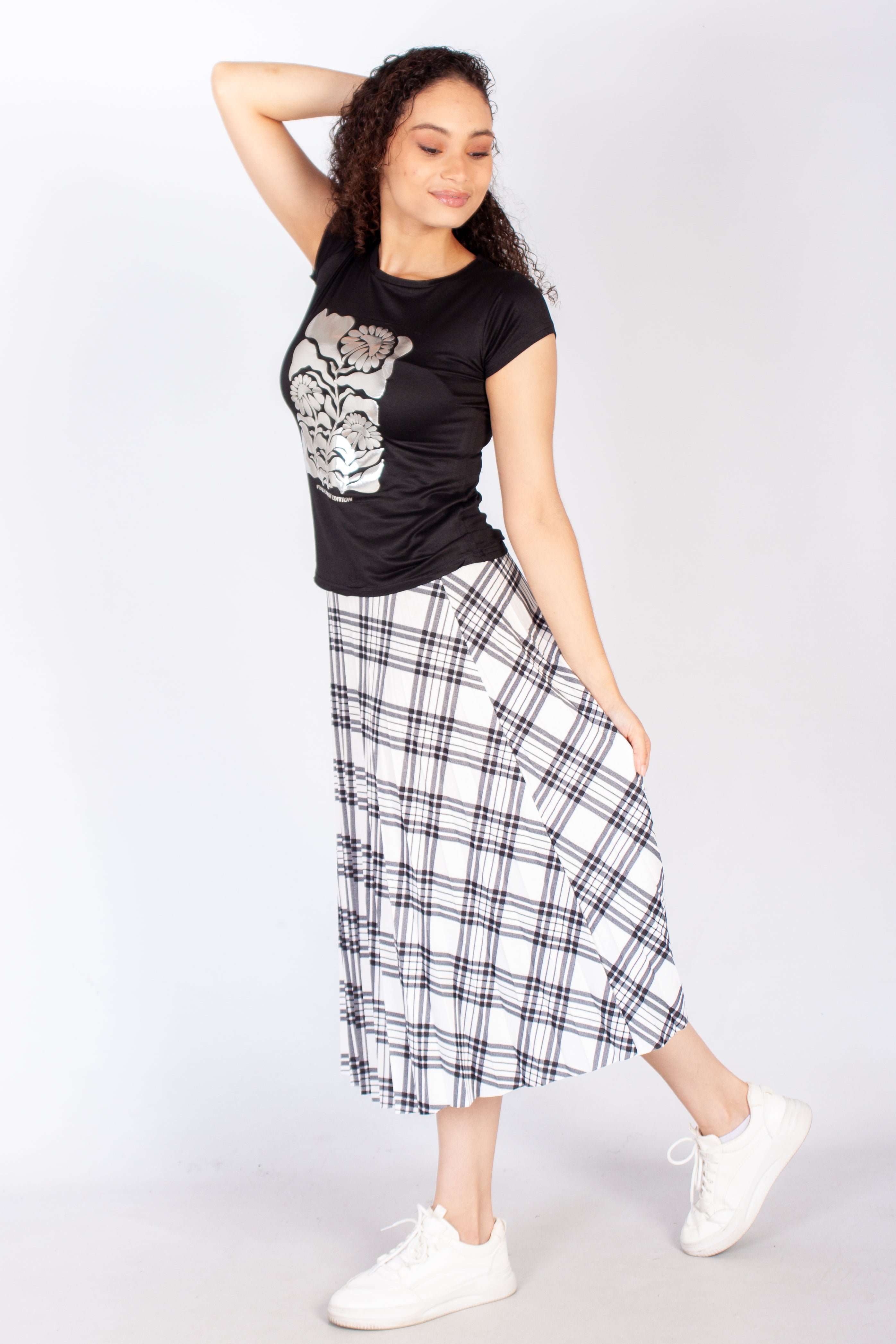 Pleated Midi Skirt