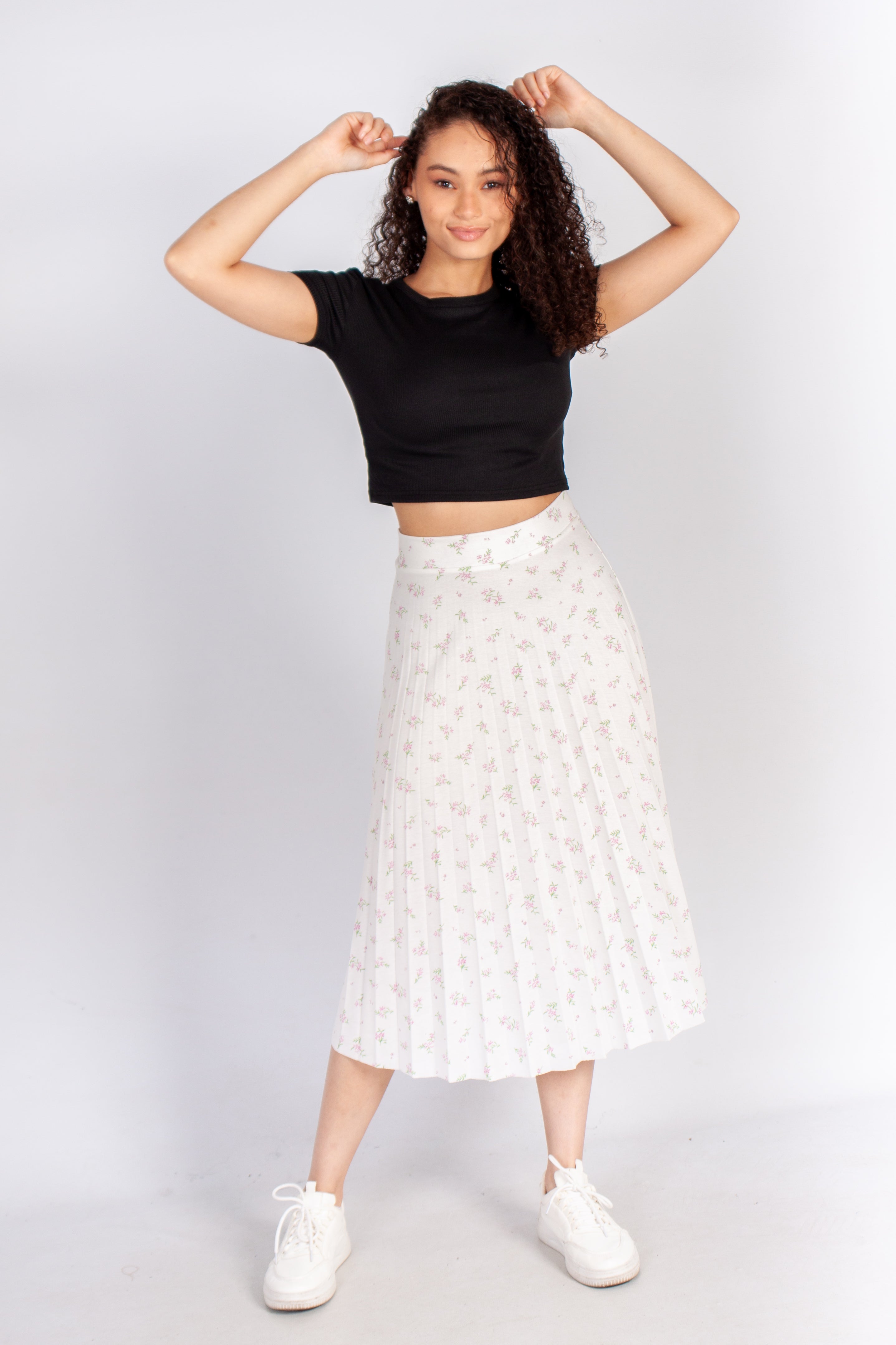 Pleated Midi Skirt